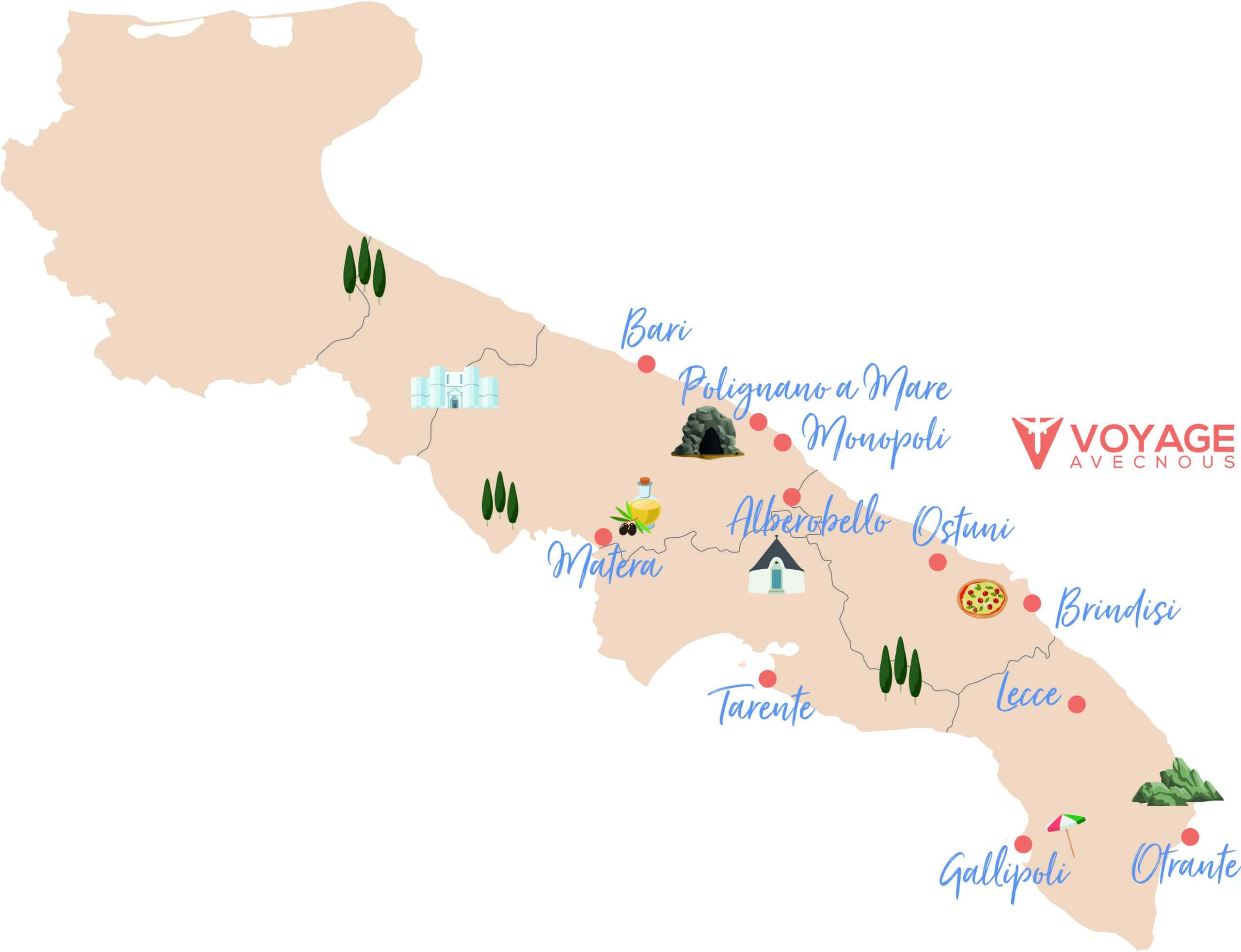 visiter les pouilles carte visiter les pouilles carte