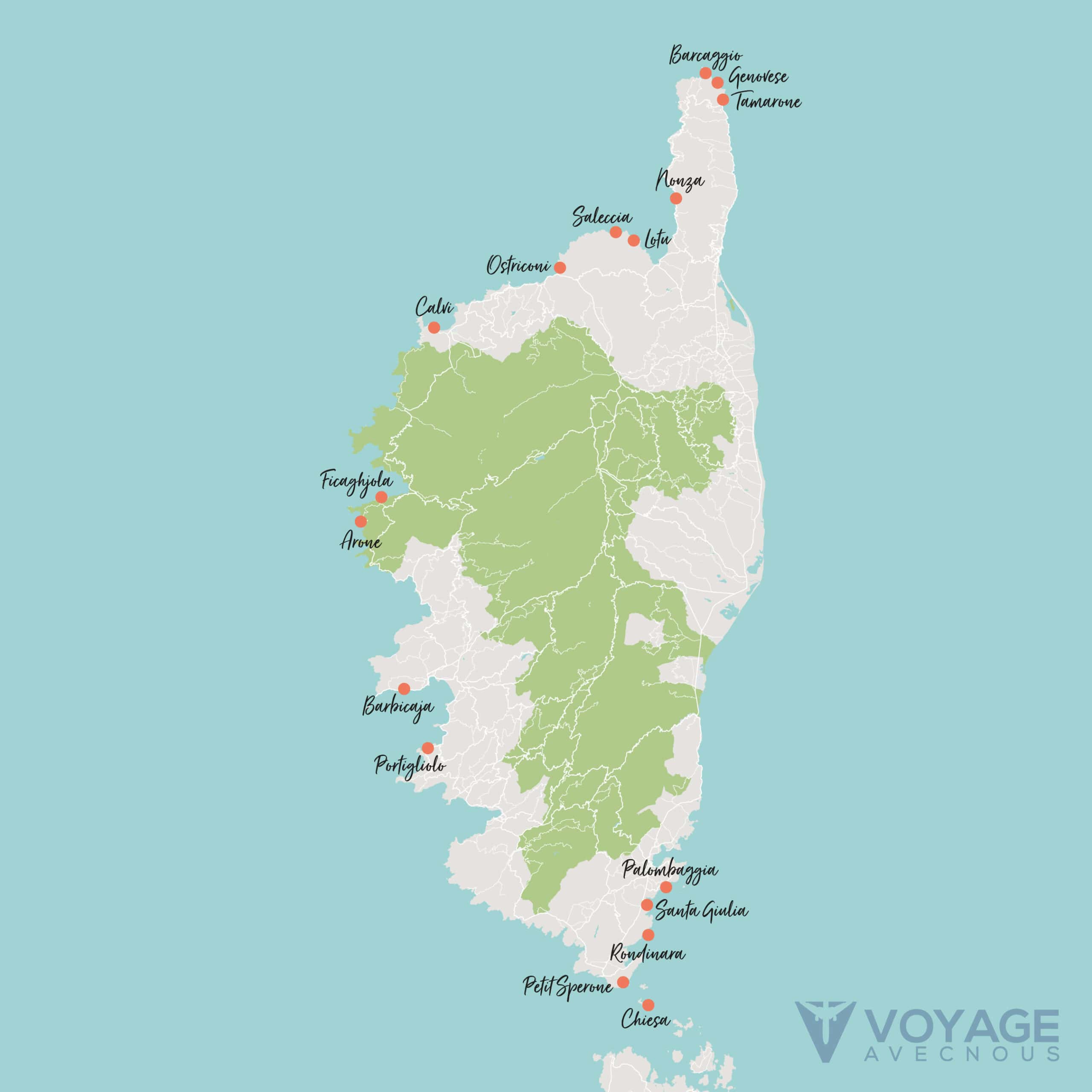 plus belles plages de corse carte plus belles plages de corse carte