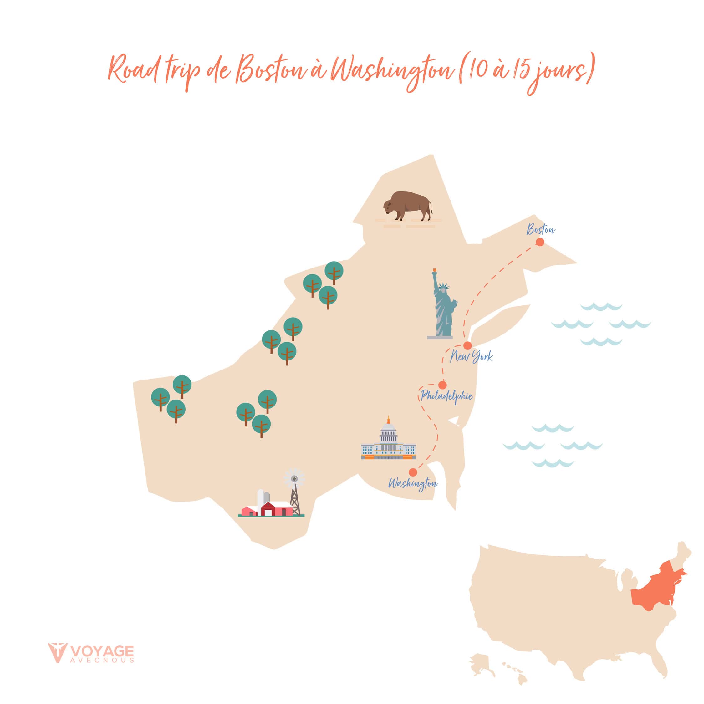 Road trip de Boston à Washington Road trip de Boston à Washington