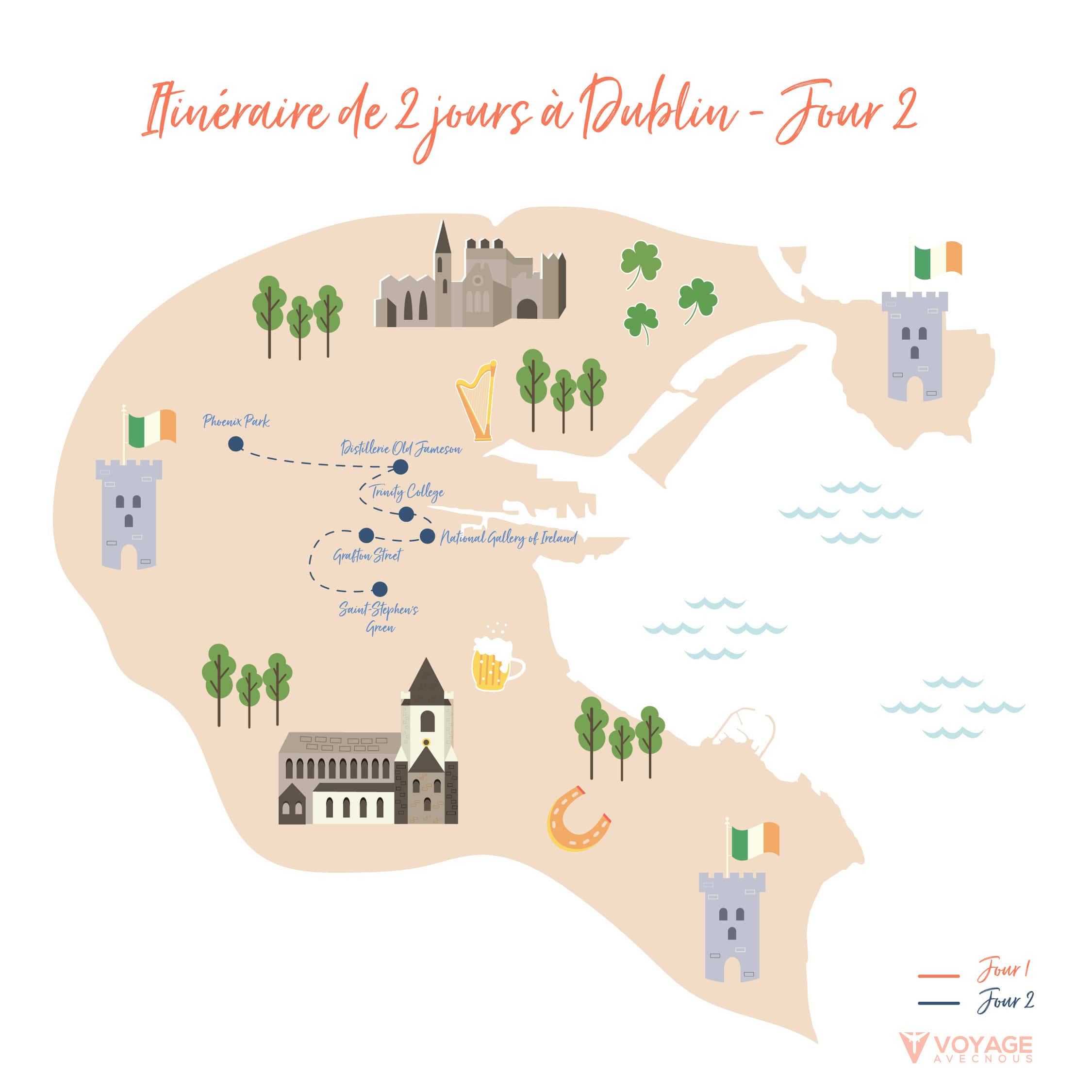 dublin en 2 jours carte jour 2 dublin en 2 jours carte jour 2
