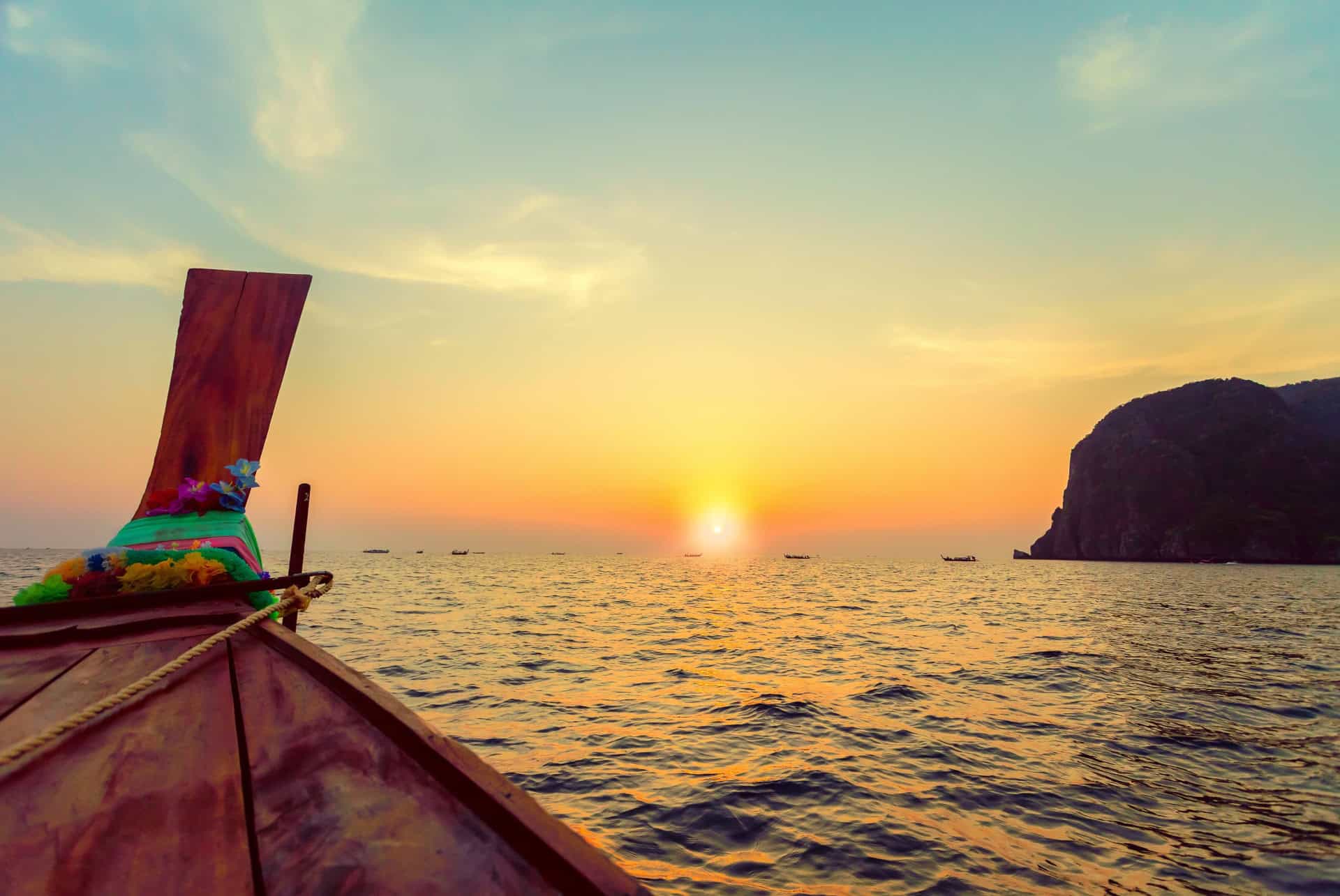 coucher de soleil koh phi phi bateau coucher de soleil koh phi phi bateau
