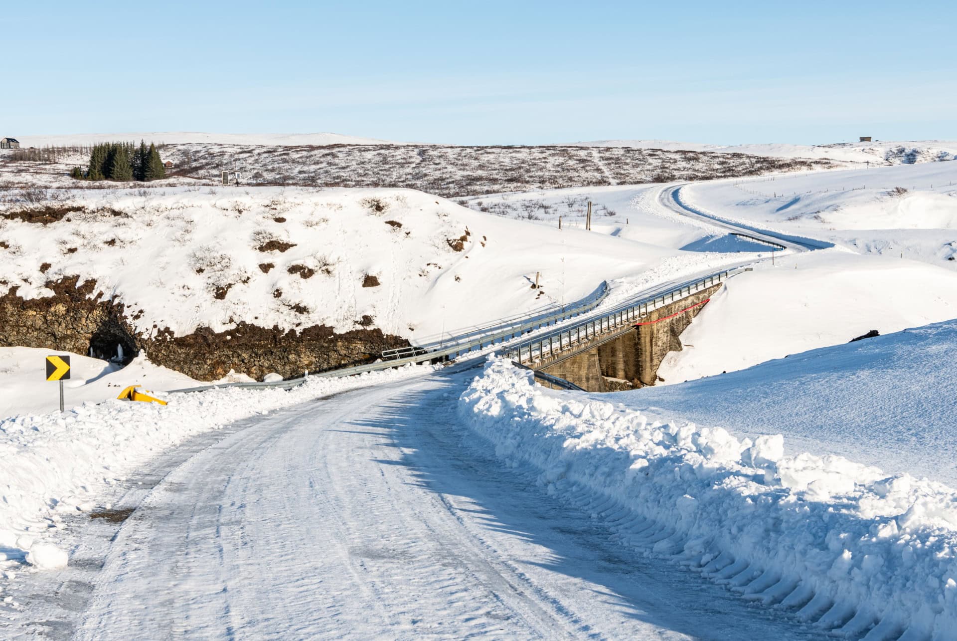 route enneigee en islande