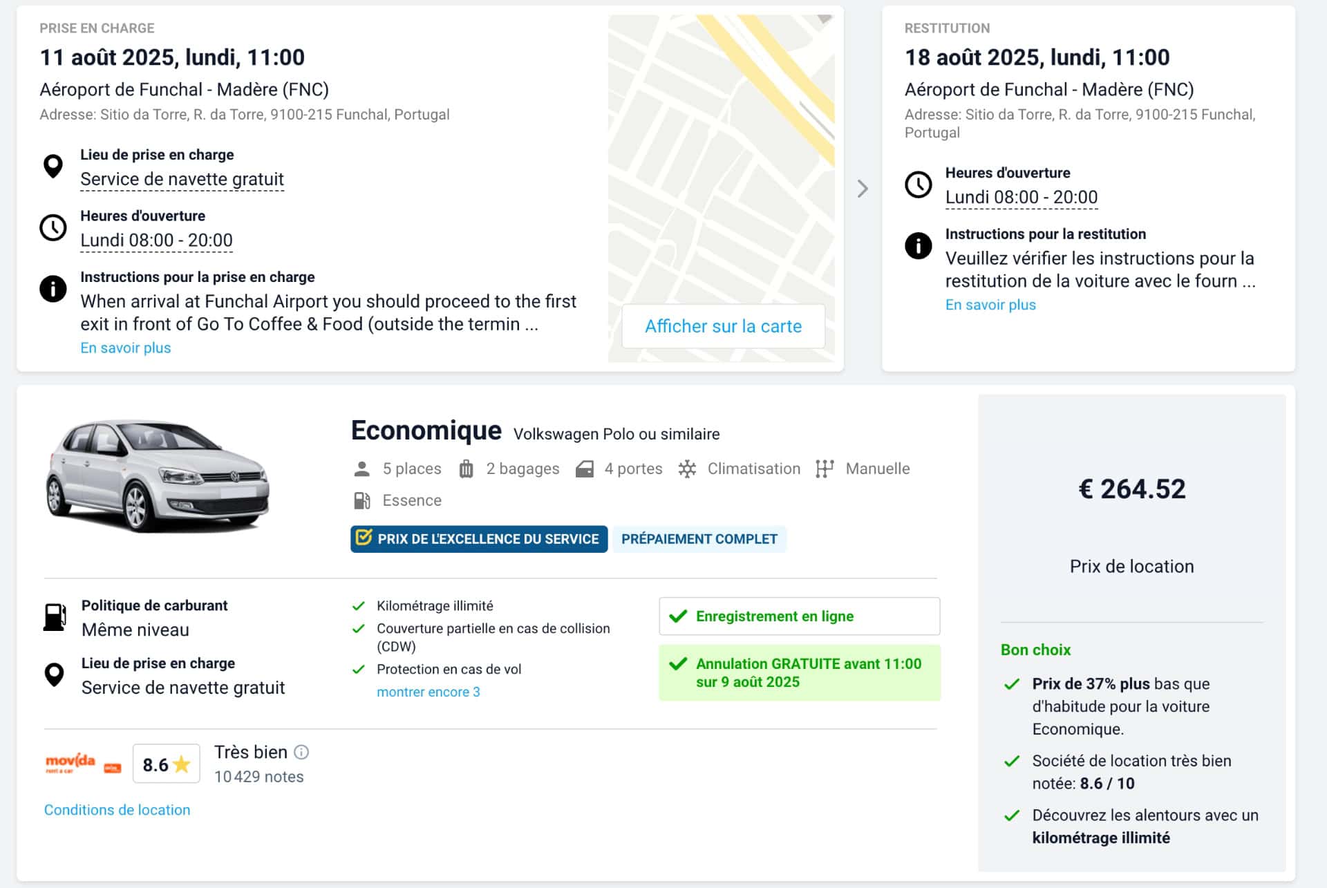 location volkswagen aout