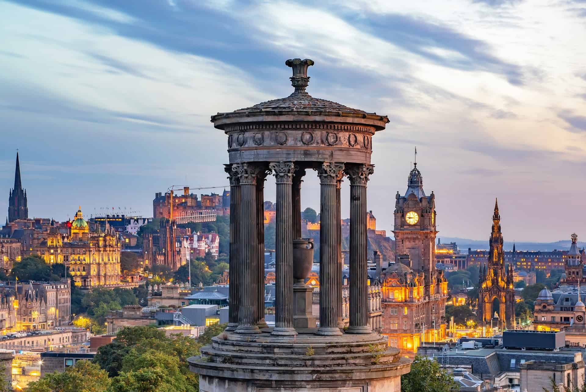 coucher de soleil et panorama depuis calton hill coucher de soleil et panorama depuis calton hill