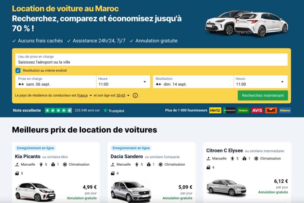 Location de voiture au Maroc