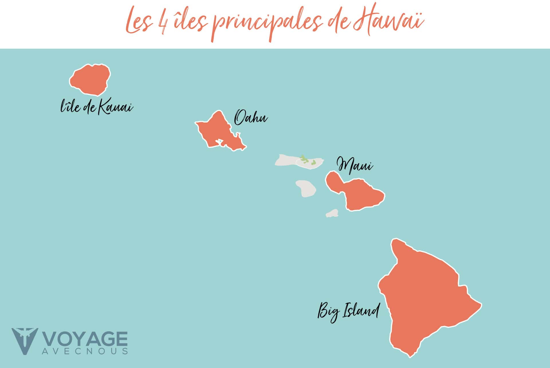 map ou dormir iles principales hawai