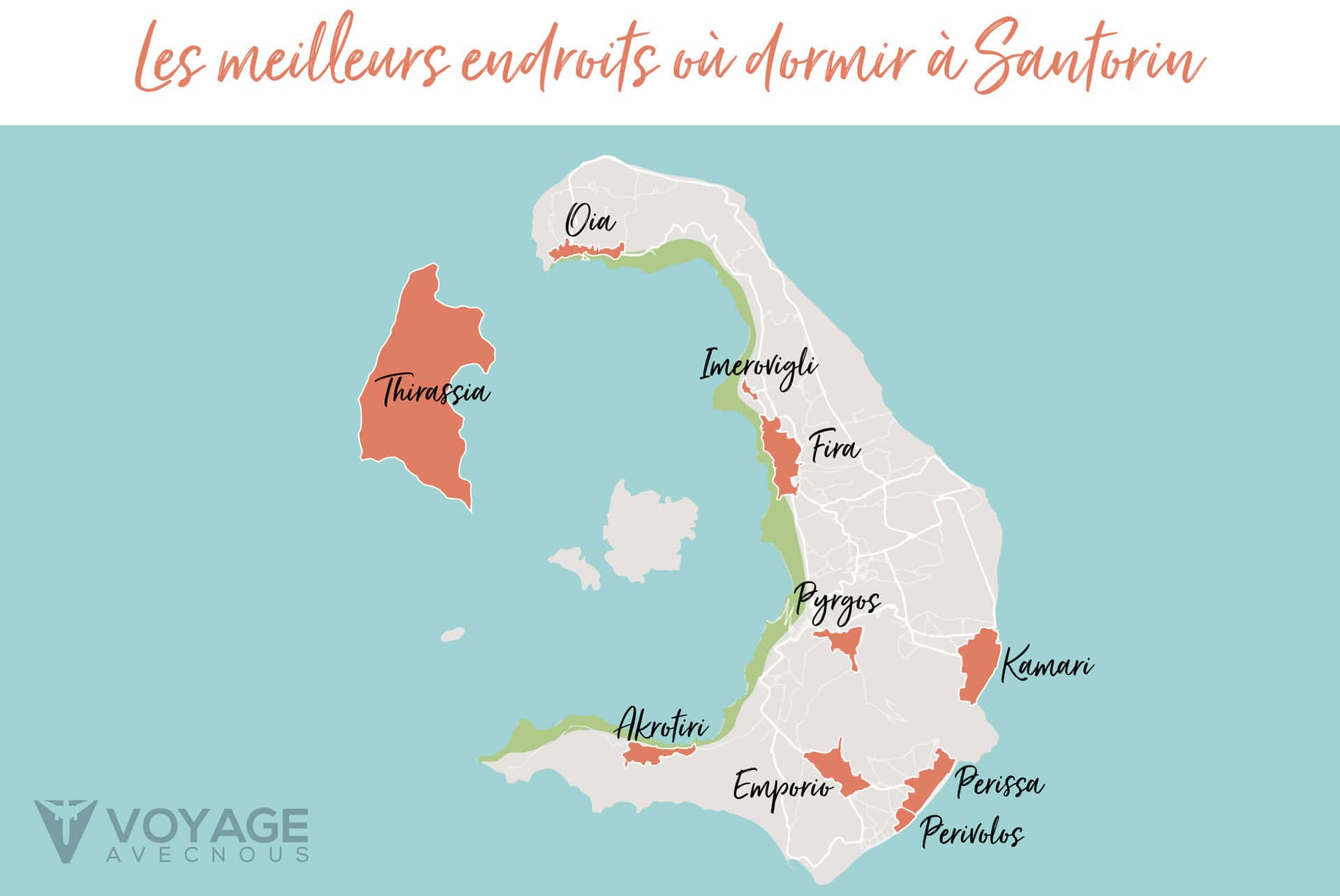 map ou dormir a santorin