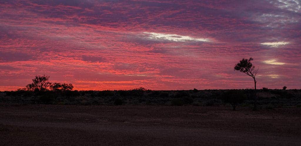 Coucher de soleil sur Coober Pedy