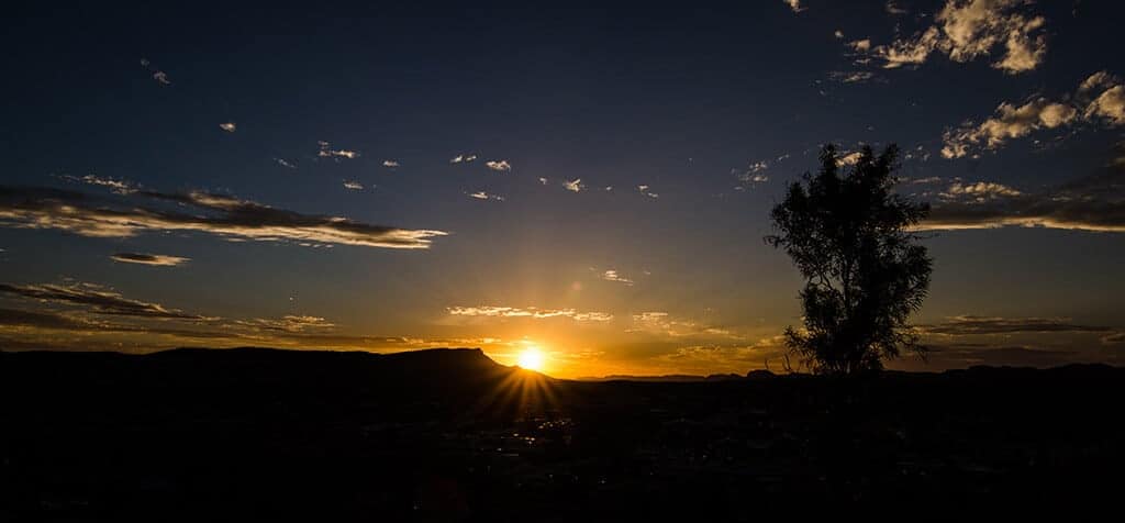Coucher de soleil sur Alice Springs