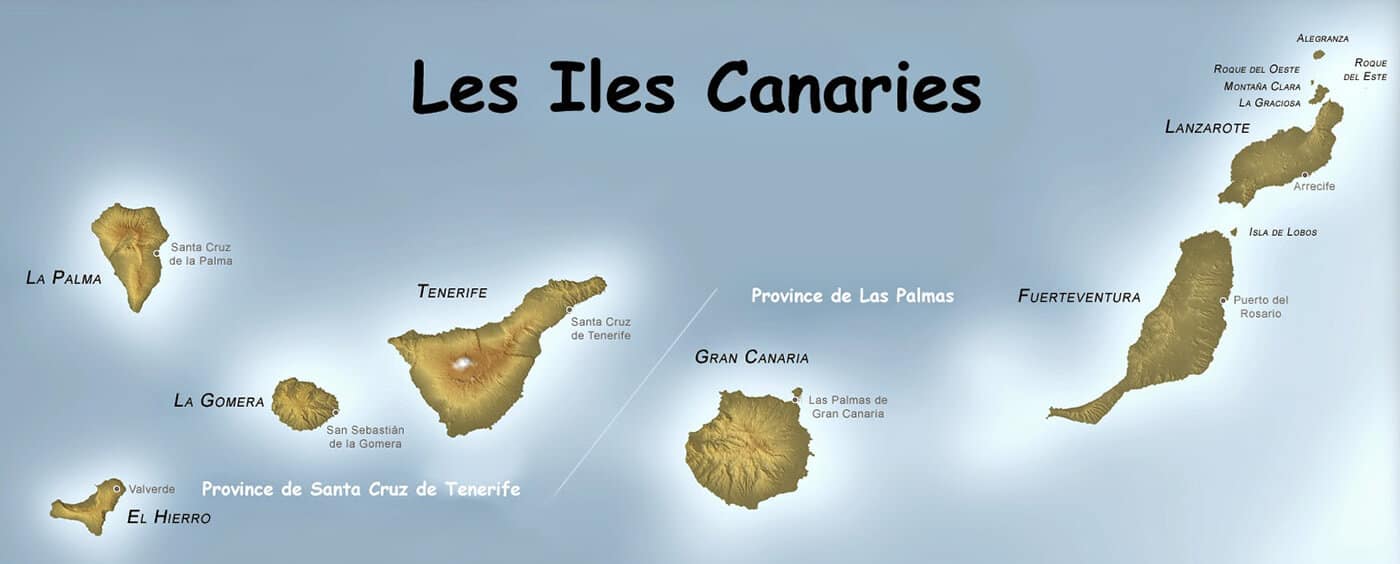 Carte des îles Canaries