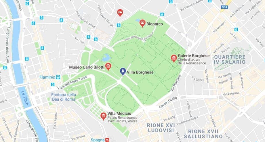 carte villa borghèse