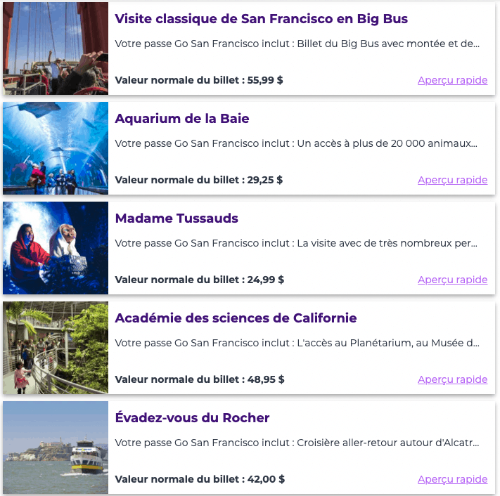 liste activités pass explorer