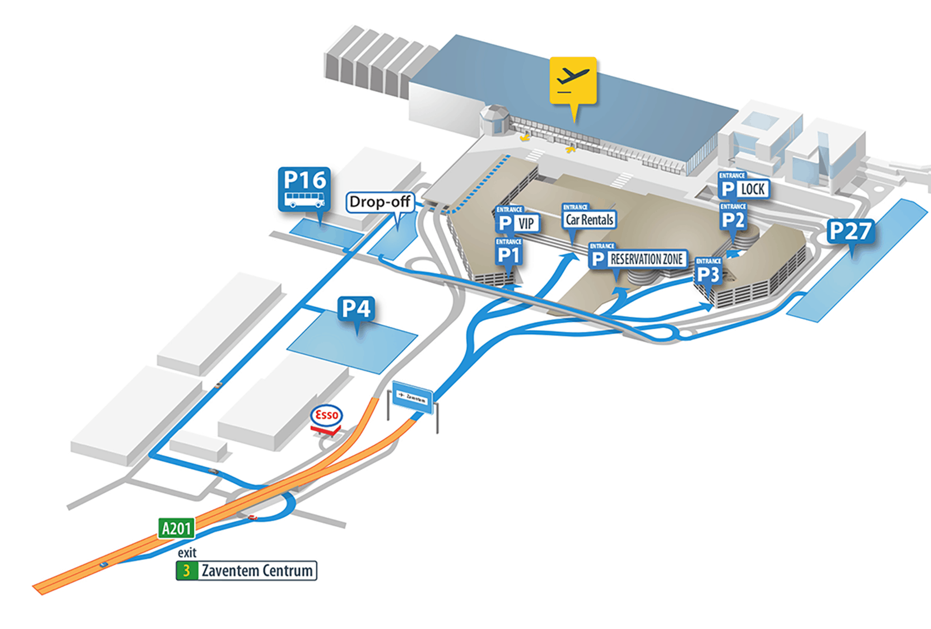 plan parking aeroport bruxelles