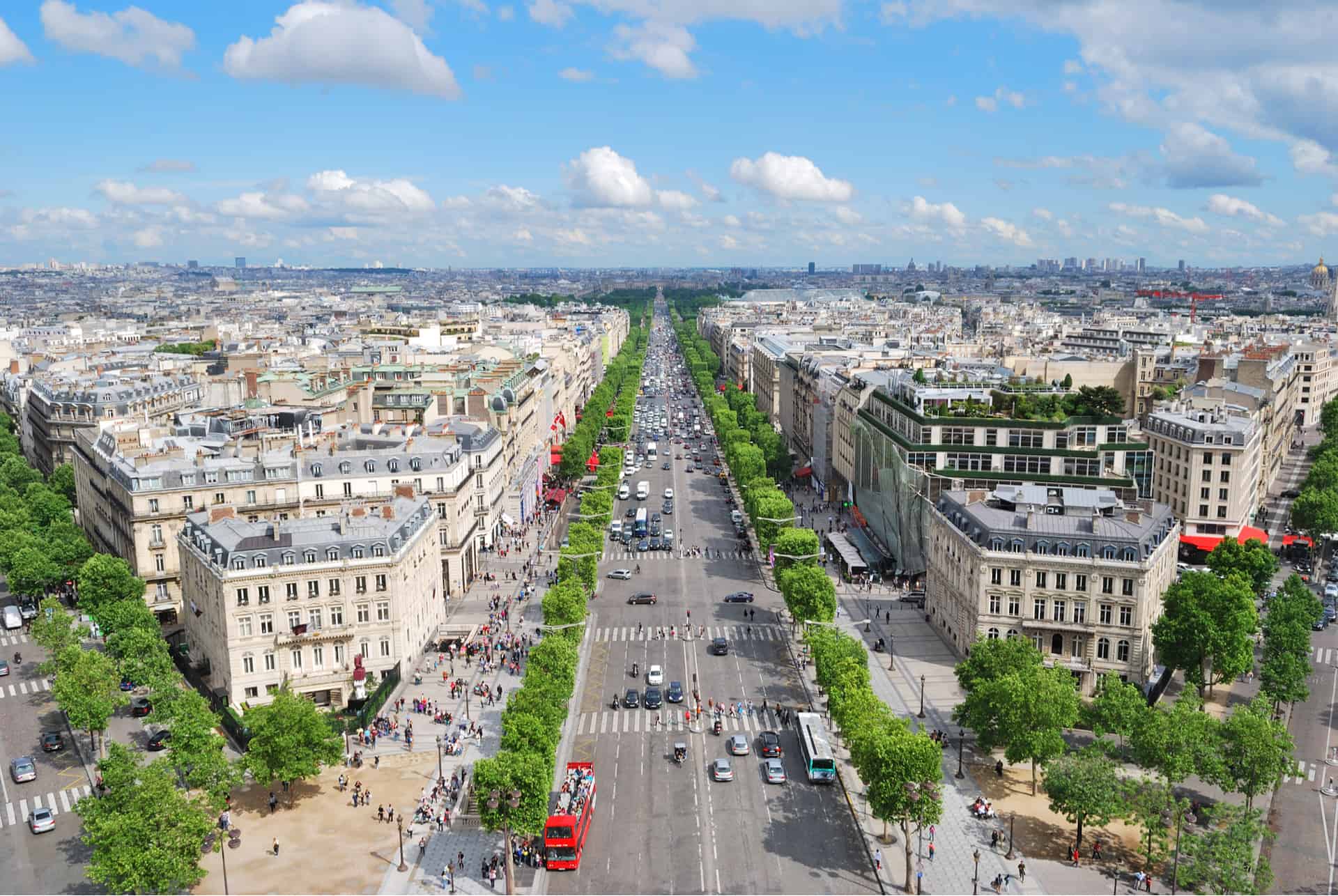 champs elysees vu du ciel