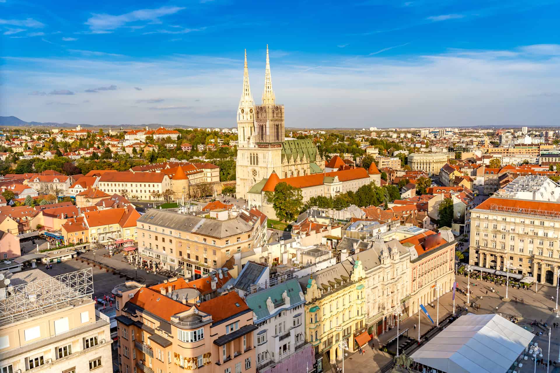 vue aerienne de zagreb