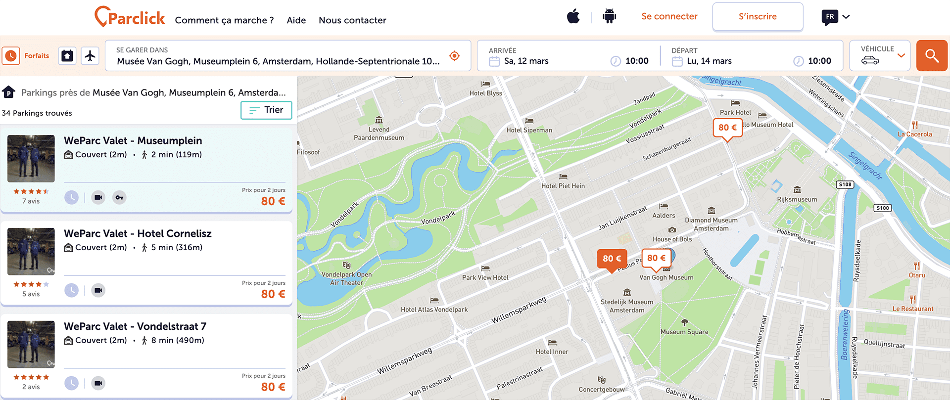 recherche parking amsterdam