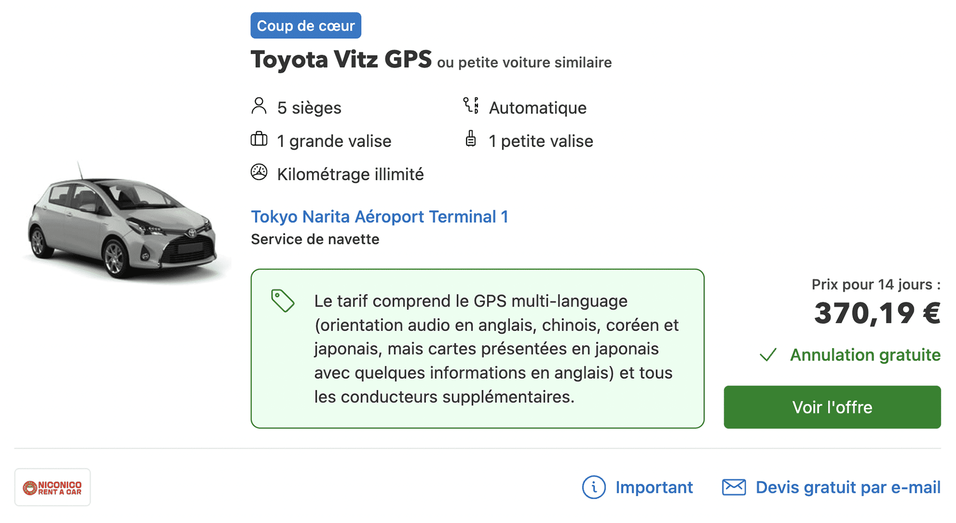 louer une voiture au japon