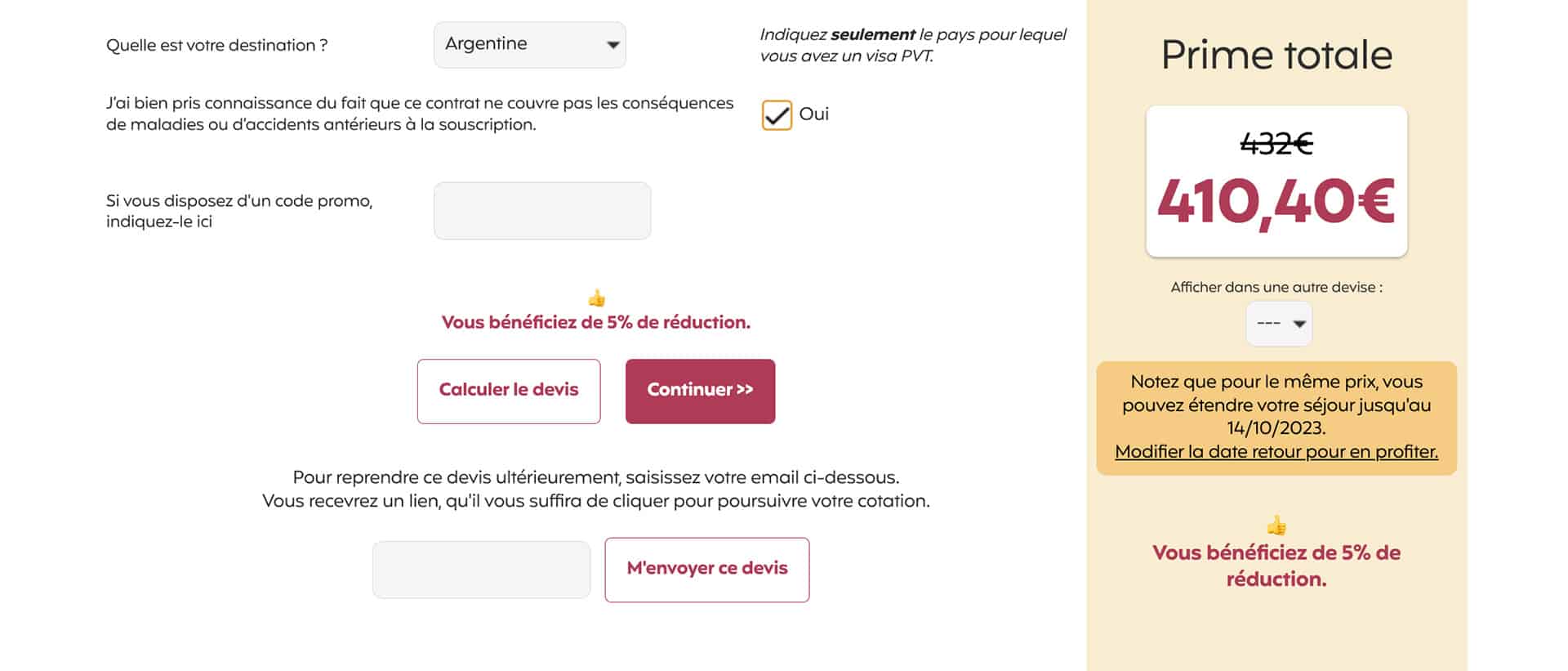 code promo valide 5%