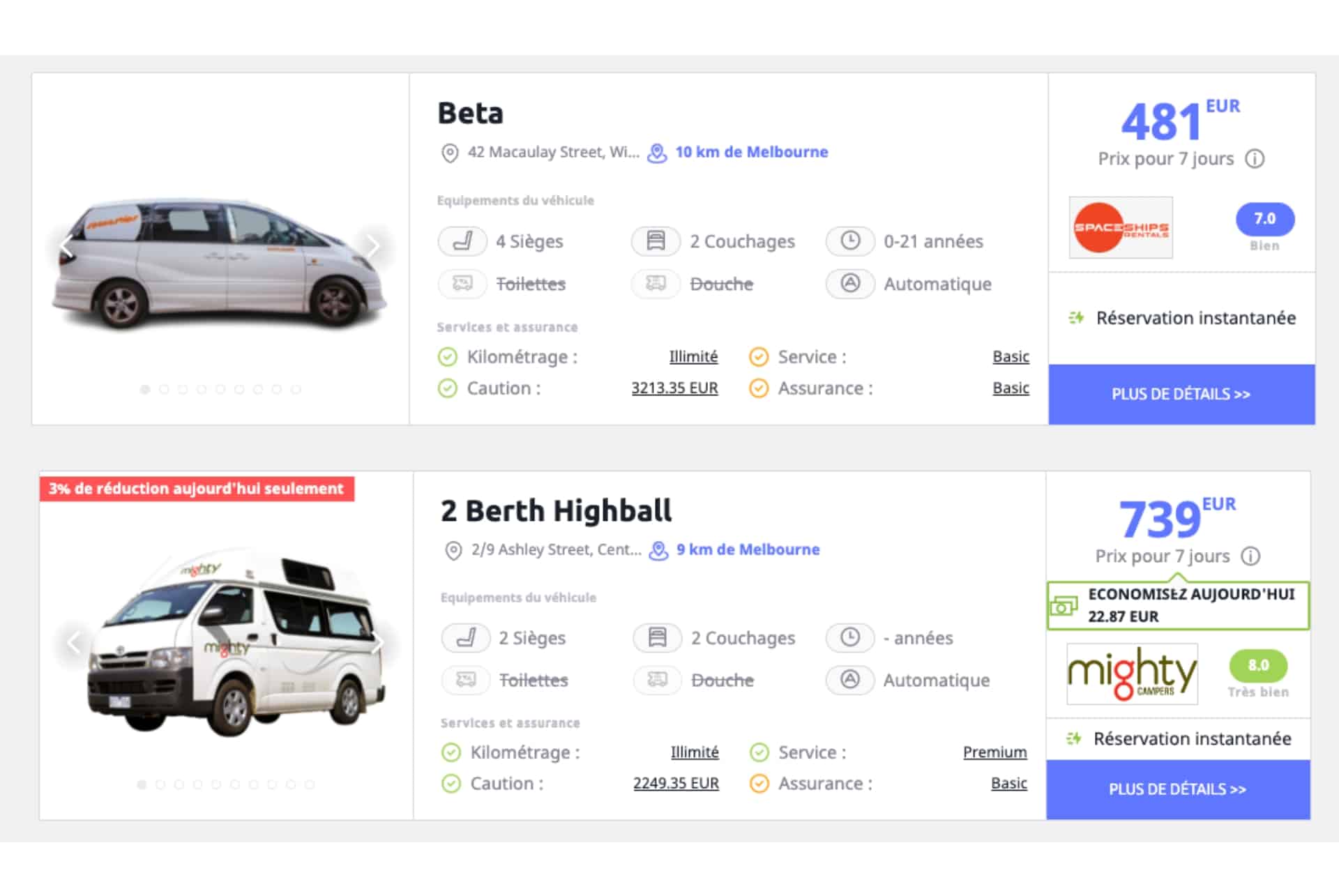 La location de van Melbourne tarifs infos pratiques et conseils