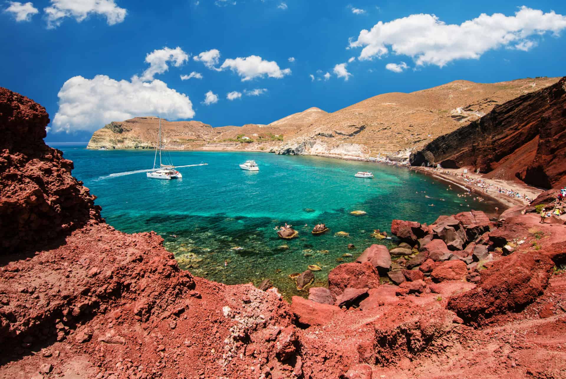 red beach cyclades