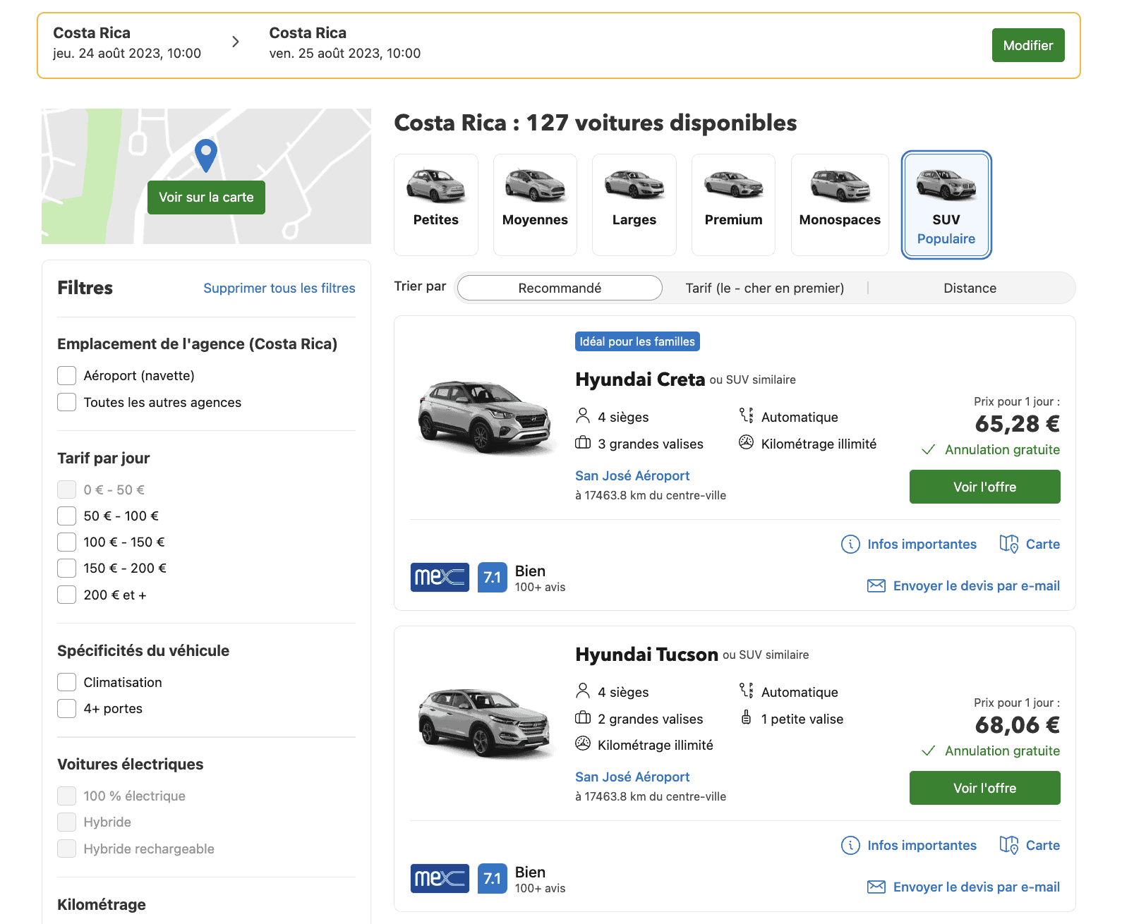 prix location voiture