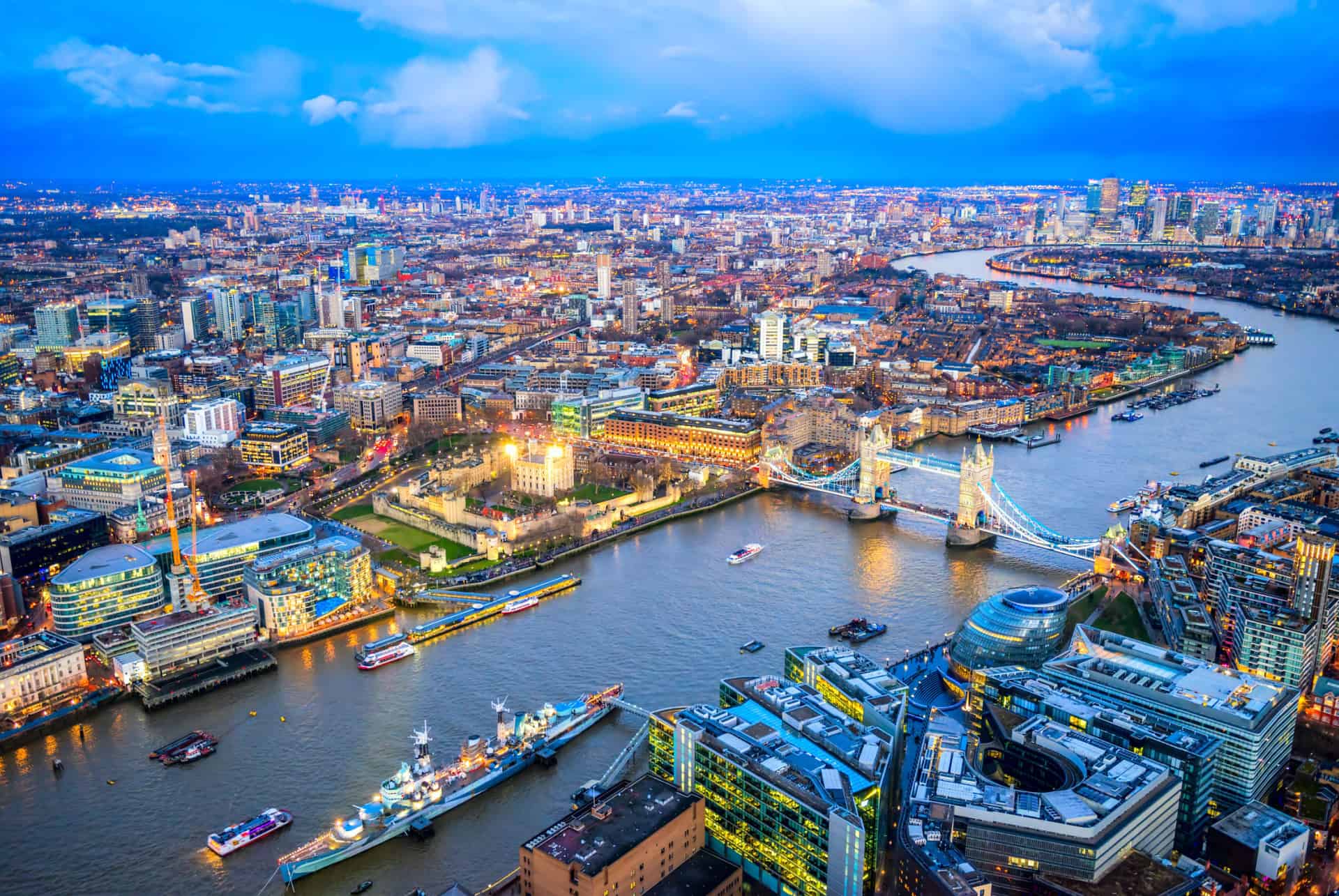 vue depuis the shard londres 4 jours croisiere