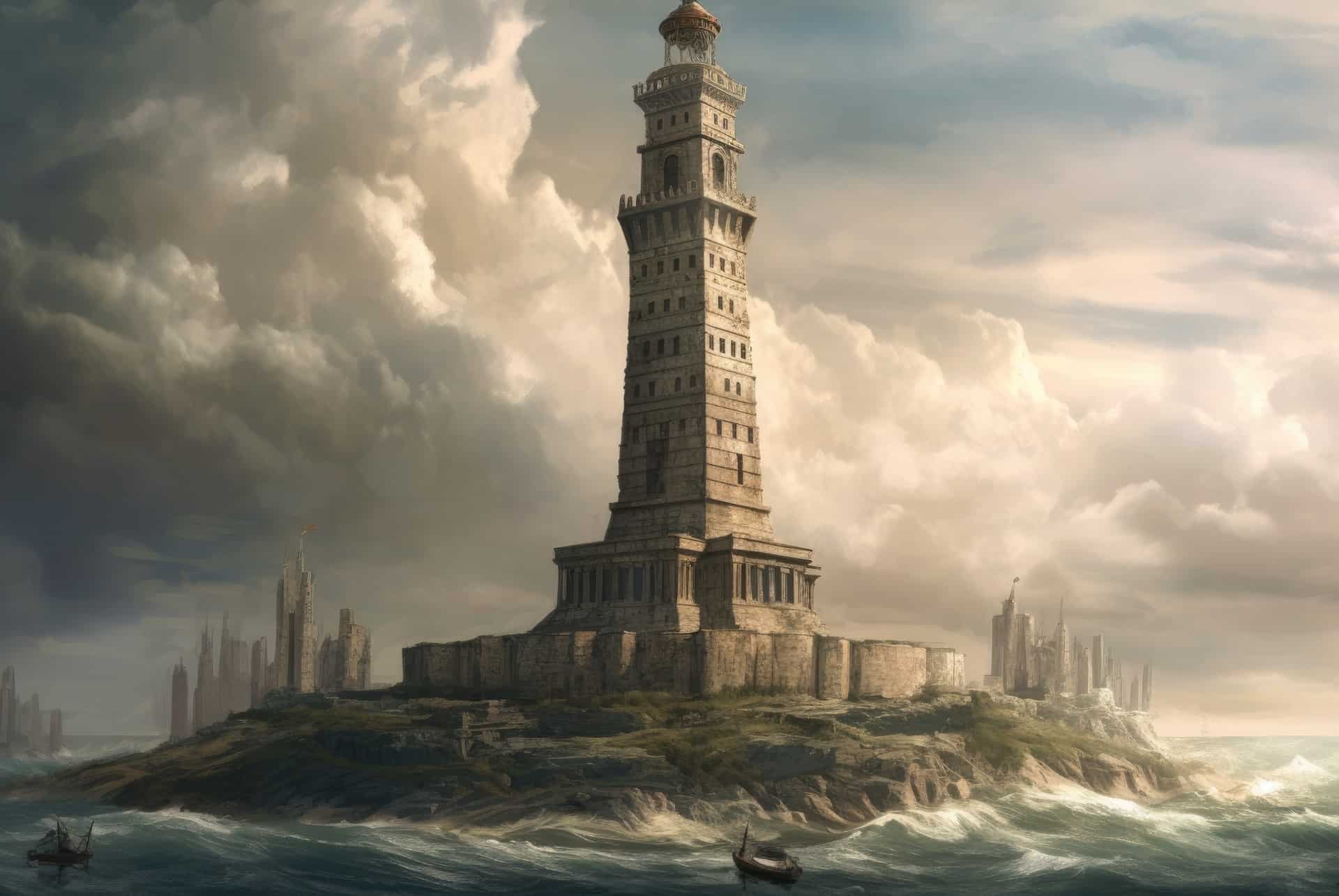 phare alexandre représentation merveilles du monde antique