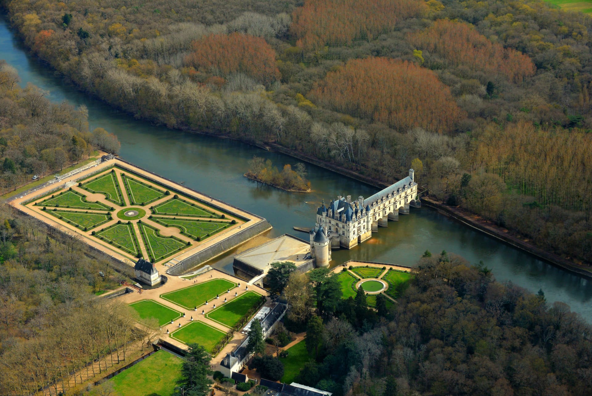 chenonceau vue aerienne temps de visite