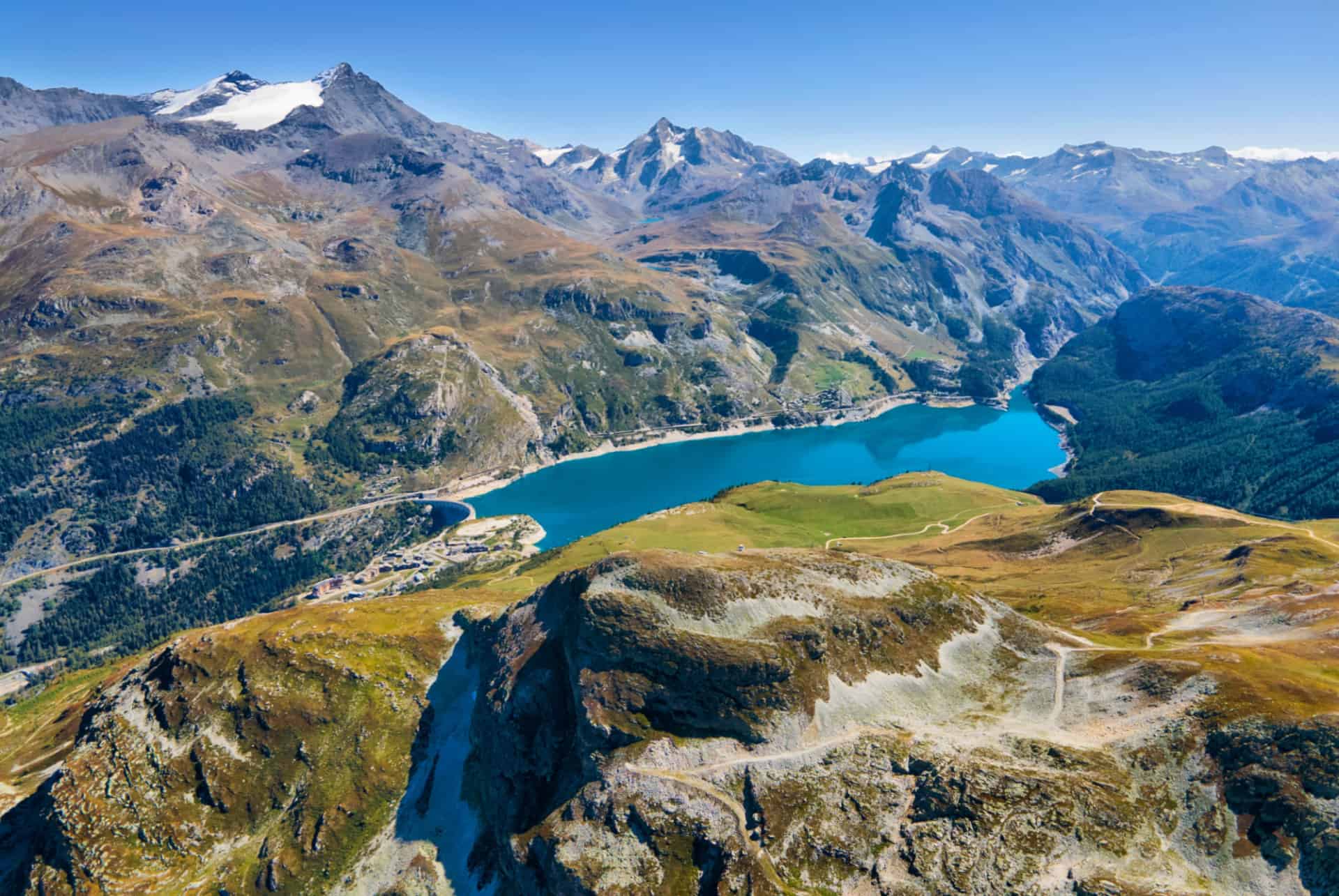 vue sur les montagnes tignes