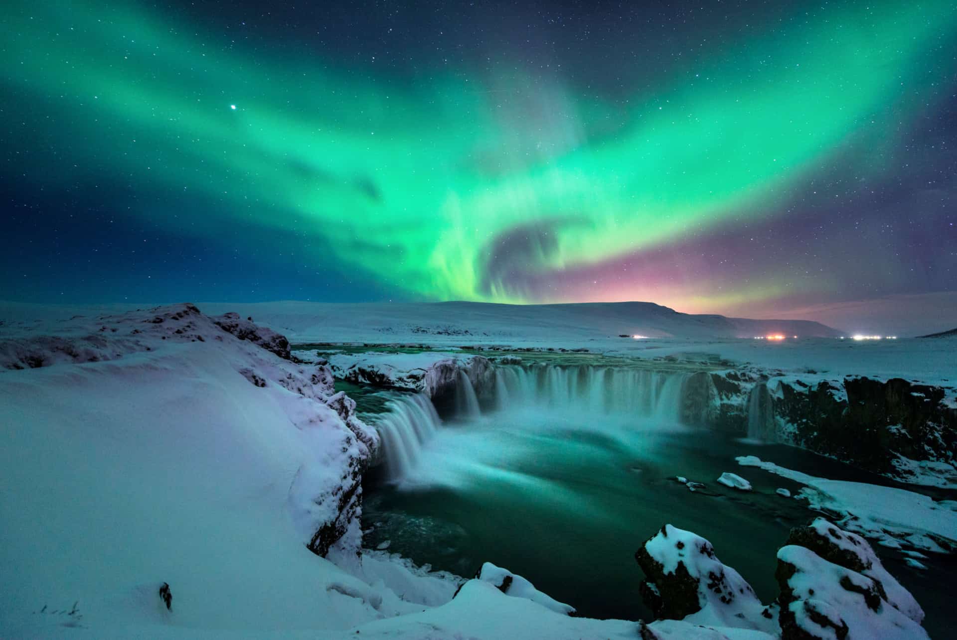 godafoss aurores boreales