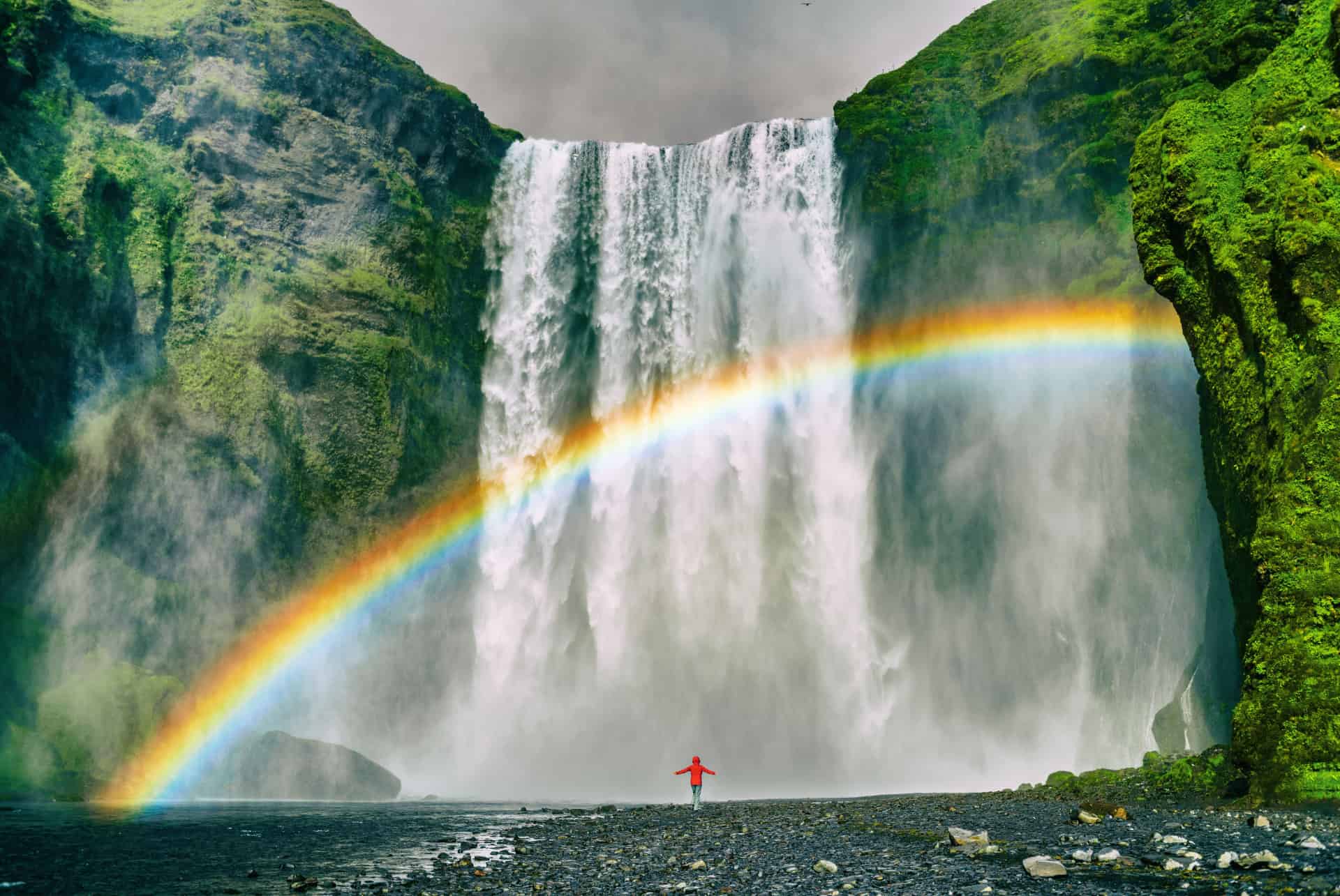 skogafoss arc en ciel