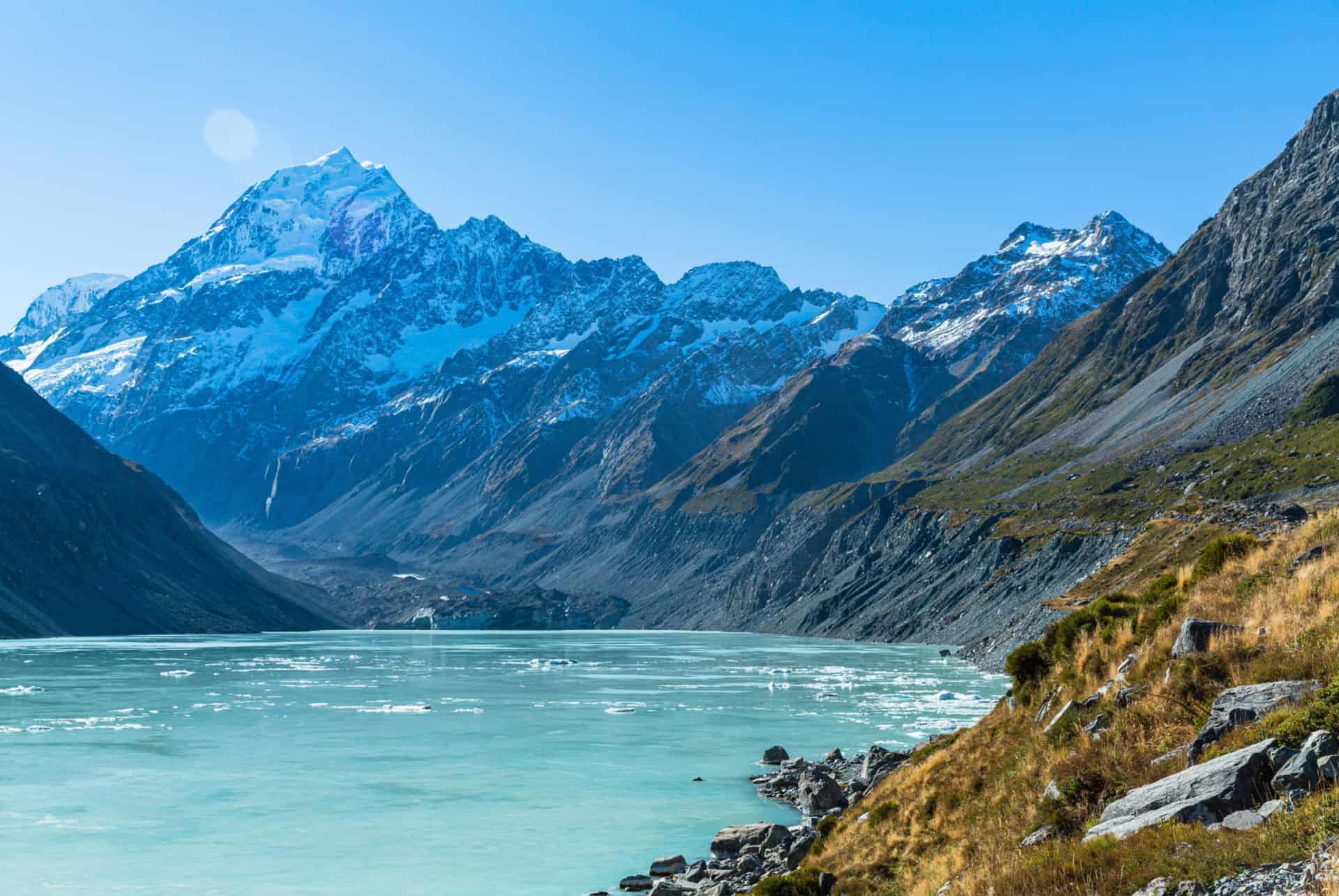 Aoraki lake nouvelle zelande