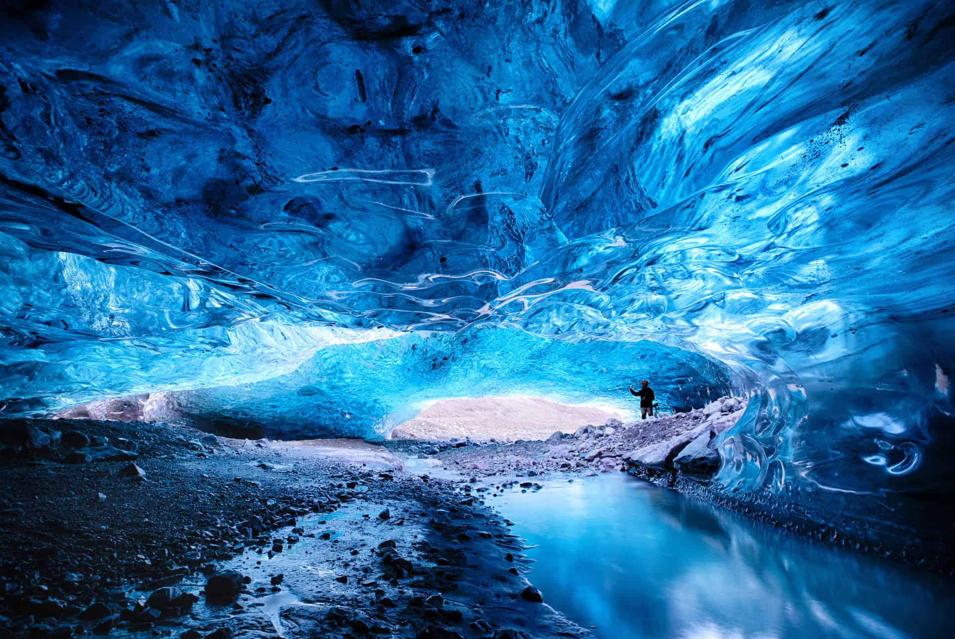 grotte de glace islande janvier