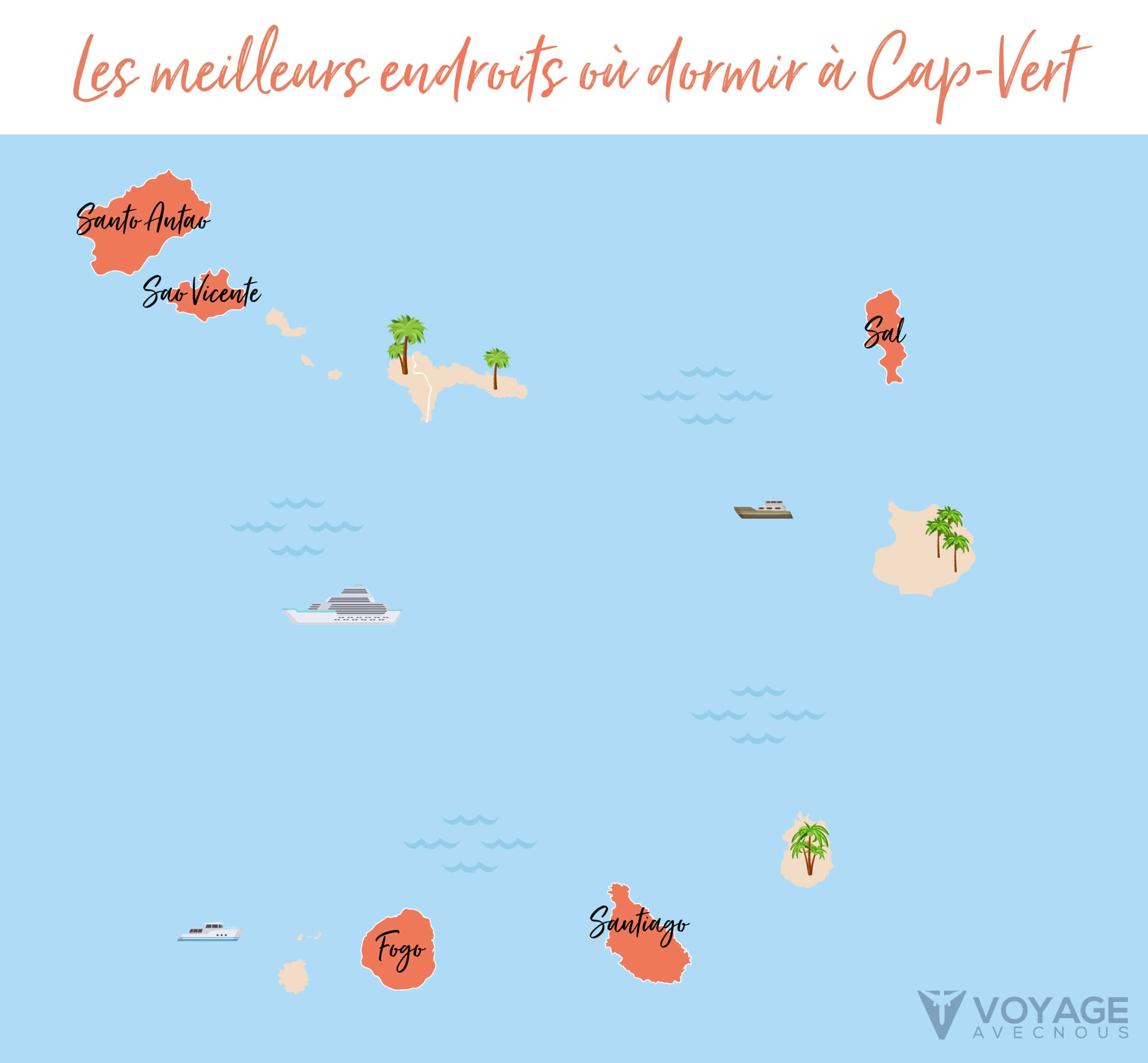 map ou dormir au cap vert