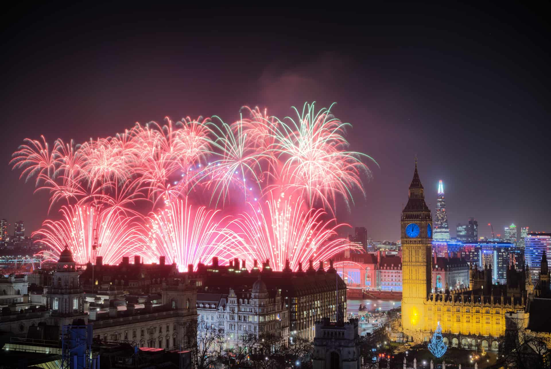 feu artifice nouvel an london eye