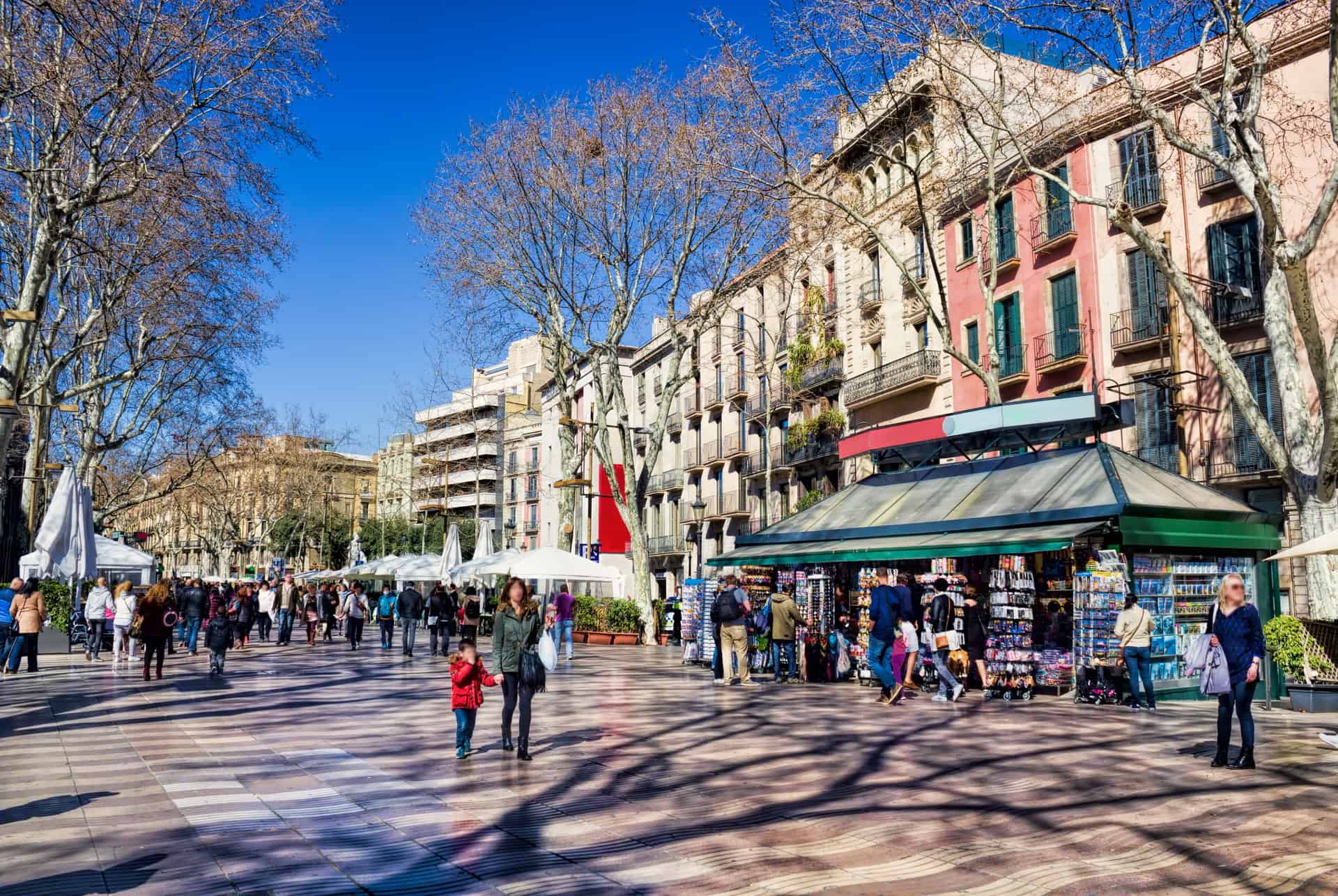 rambla barcelone avril