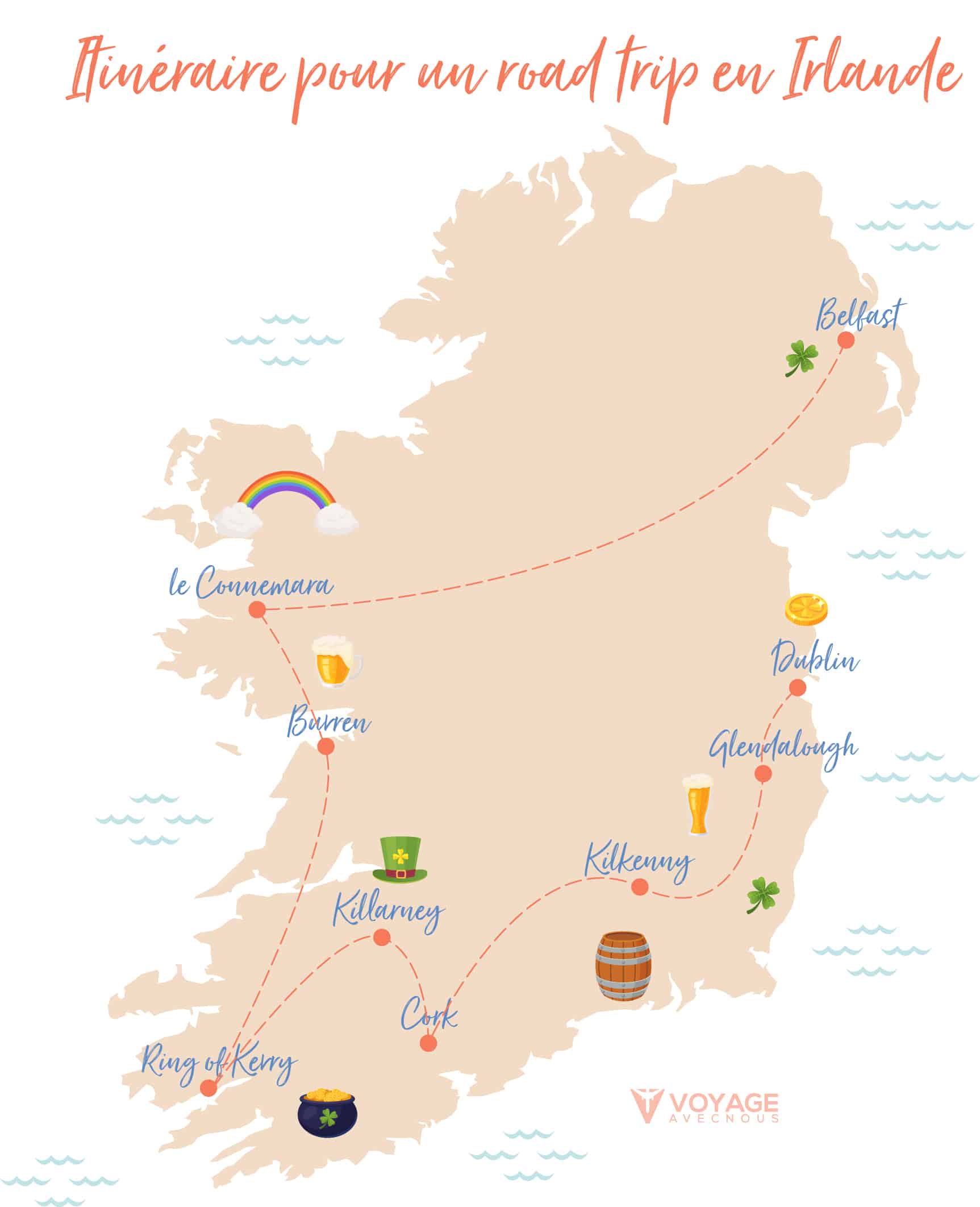 carte road trip irlande