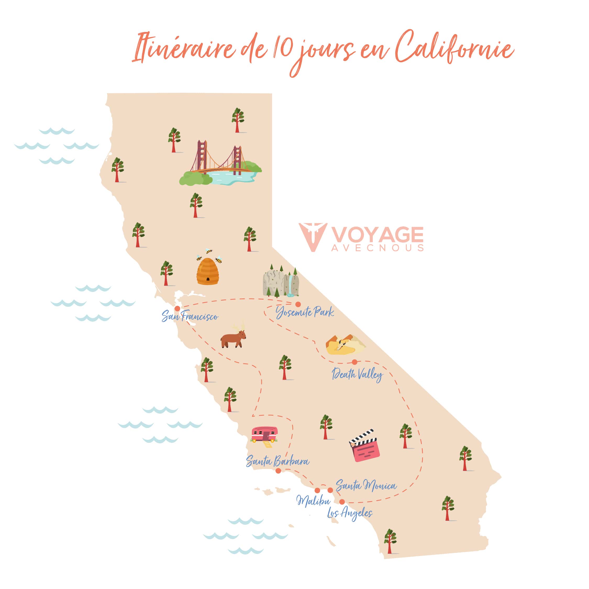 itinéraire_californie_10_jours