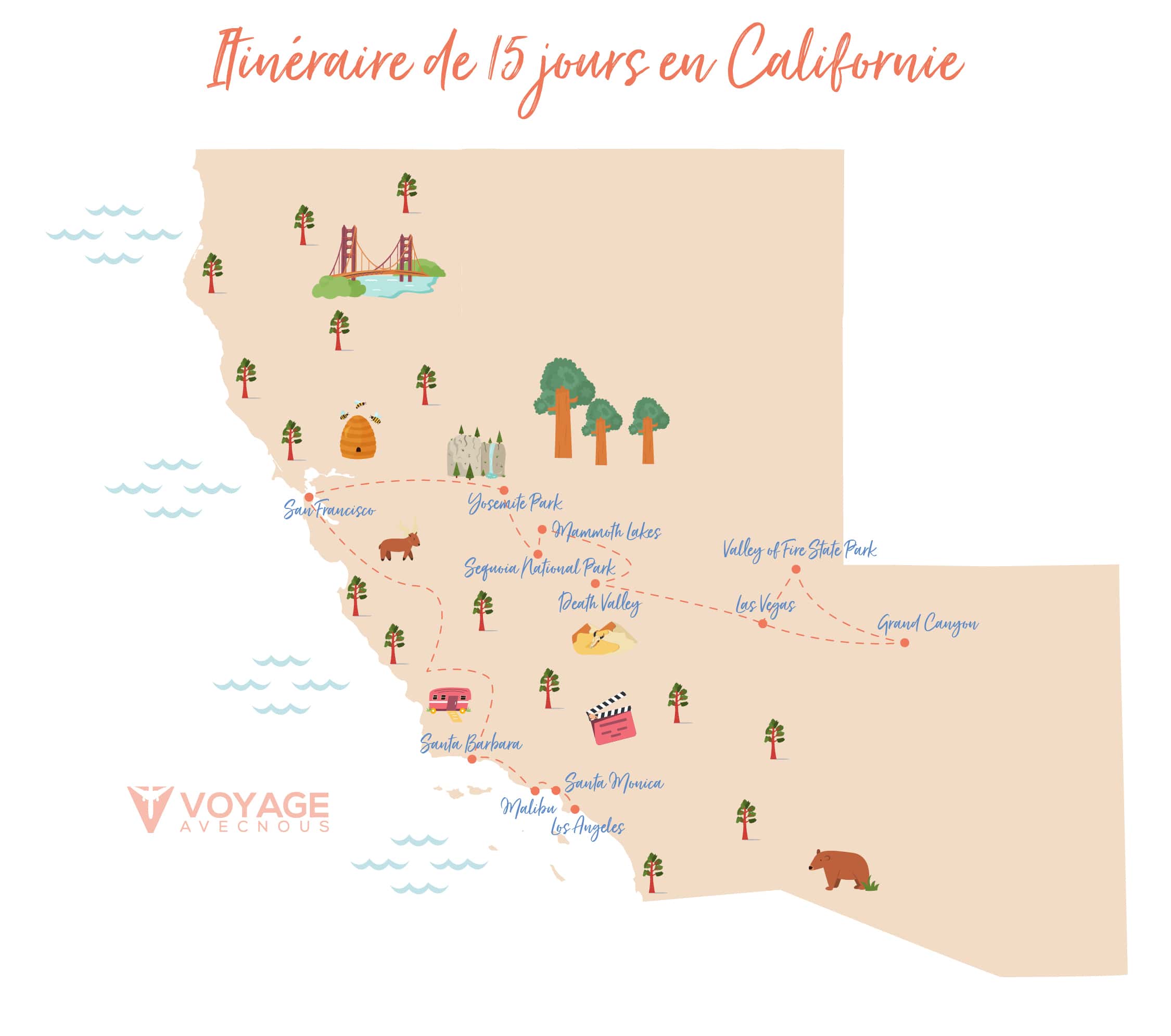 itinéraire_californie_15_jours