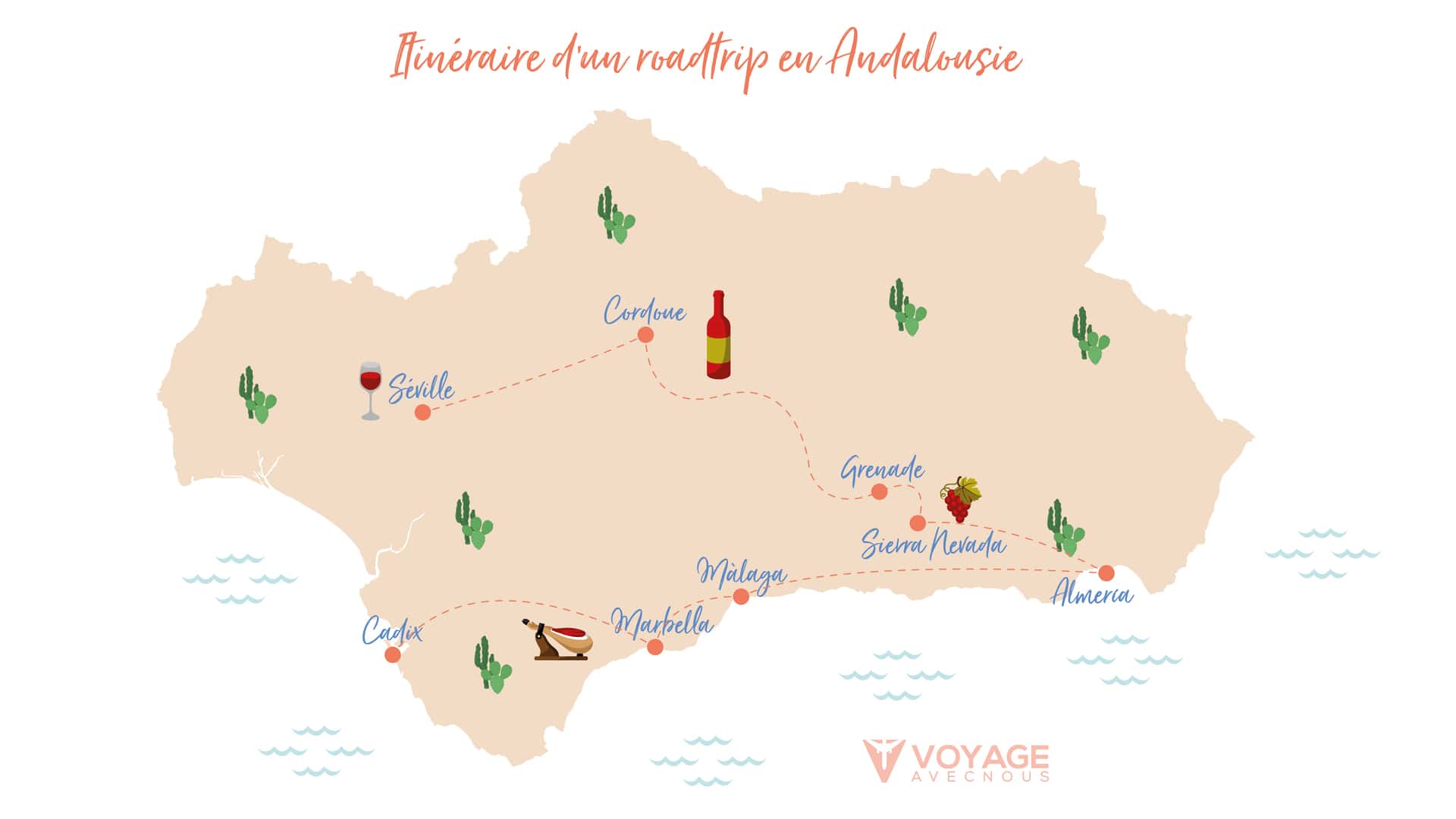 map road trip andalousie