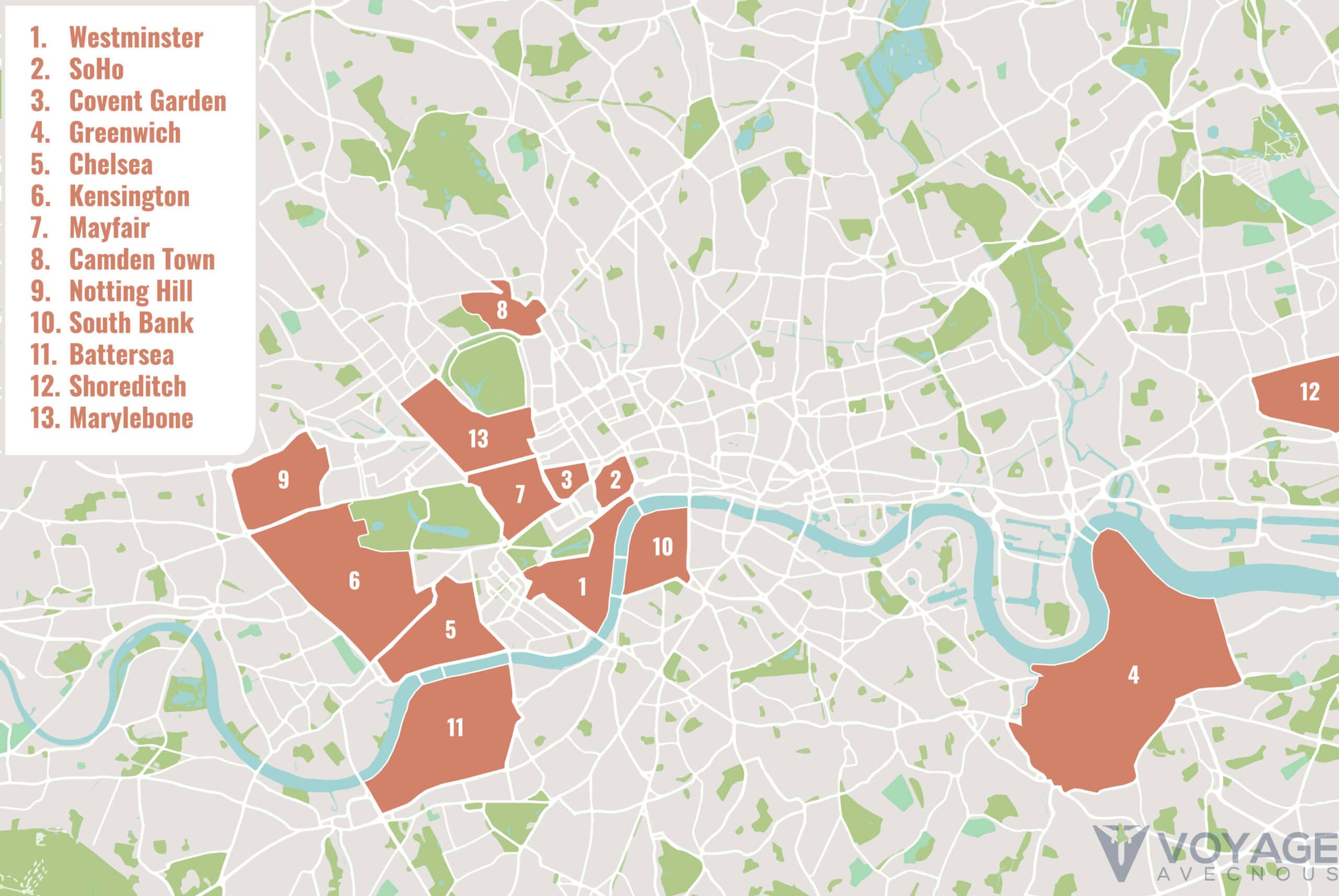 plan quartiers londres 