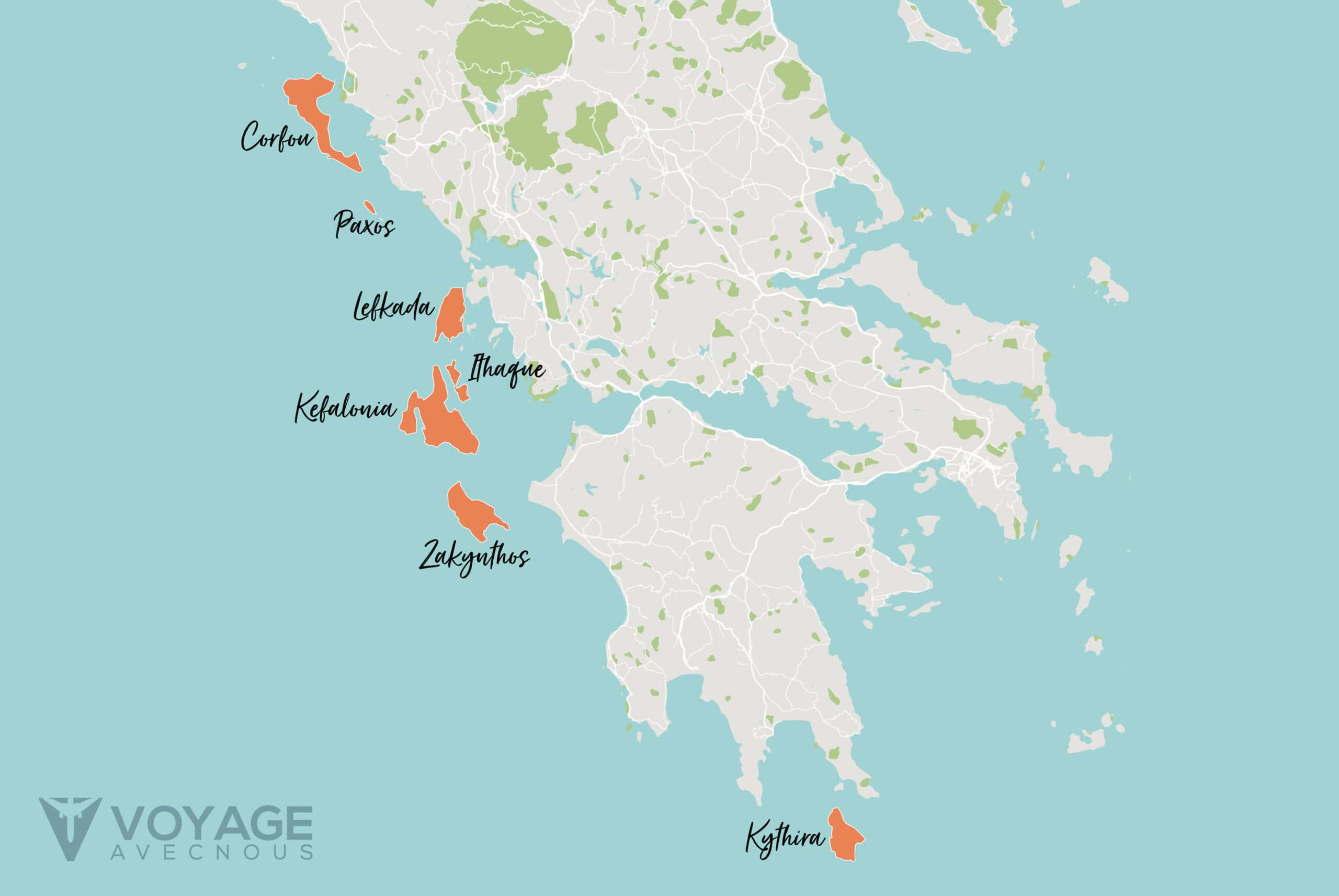 map iles ioniennes