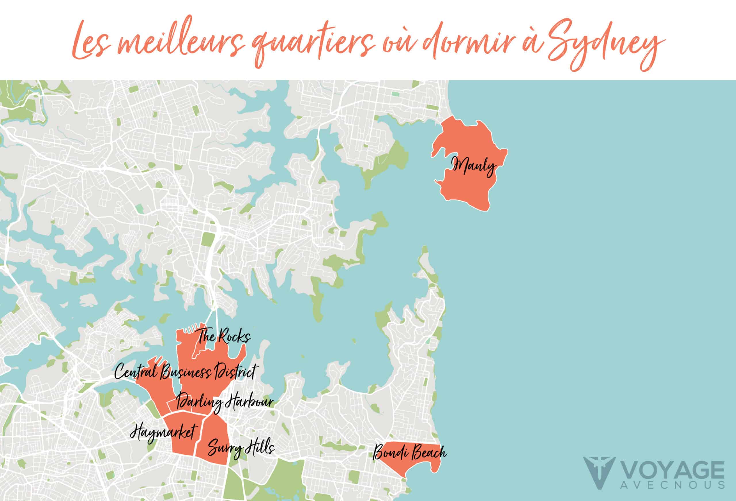 map ou dormir a sydney