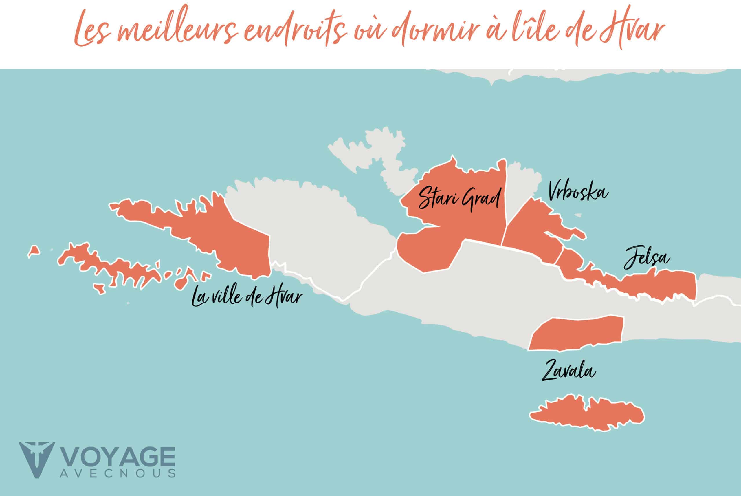 ou dormir ile de hvar carte