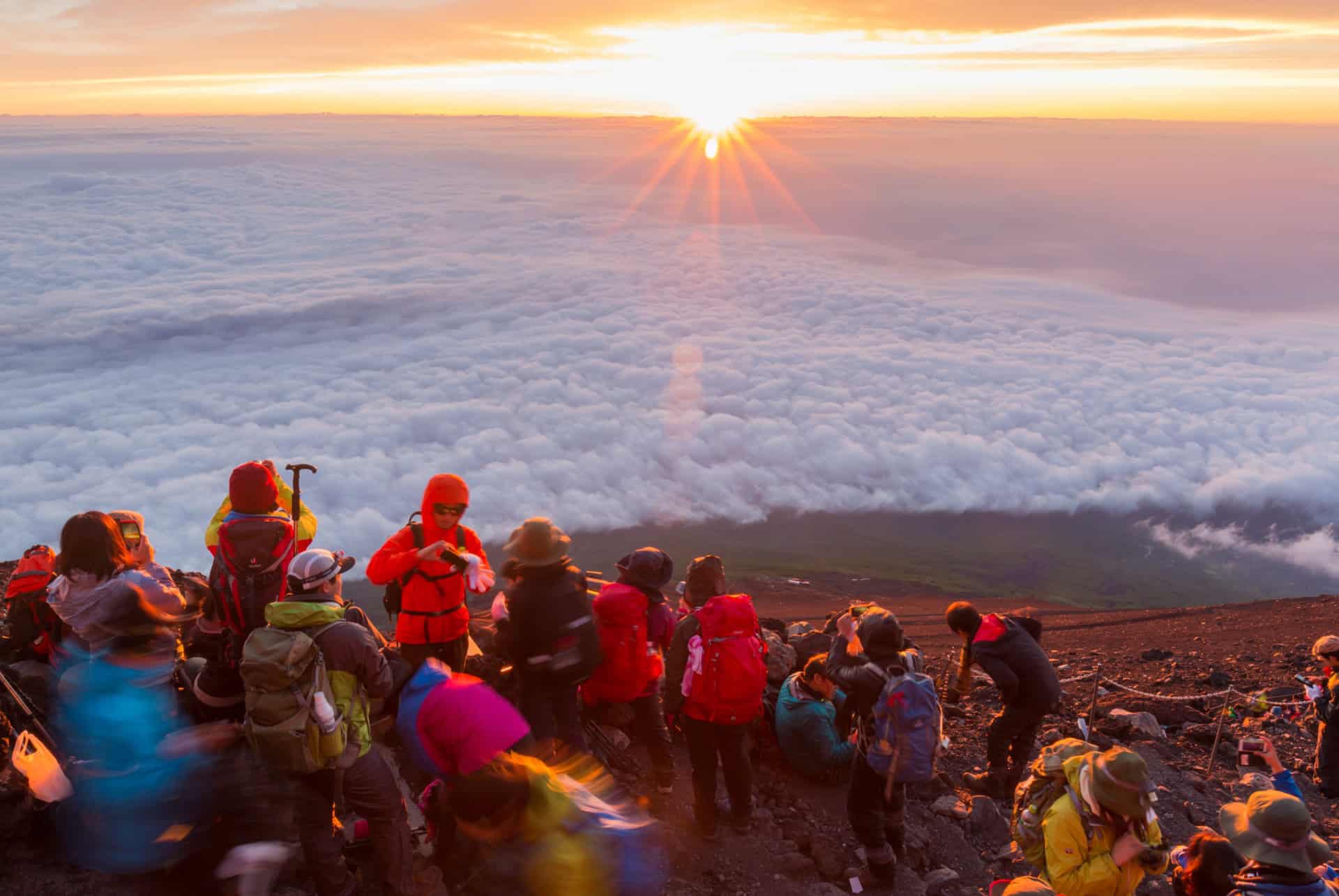 vue depuis le sommet du mont fuji