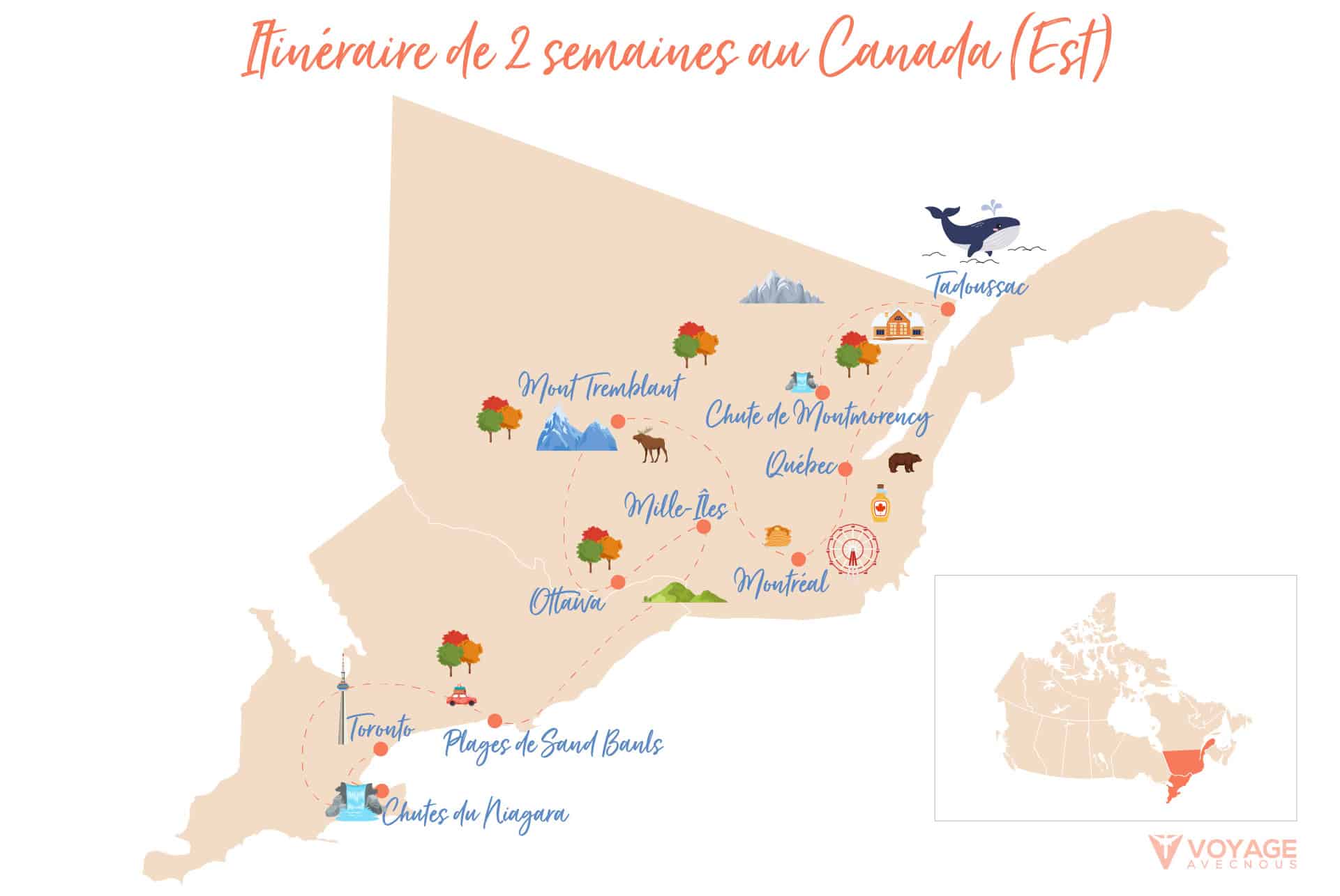 itineraire canada 2 semaines