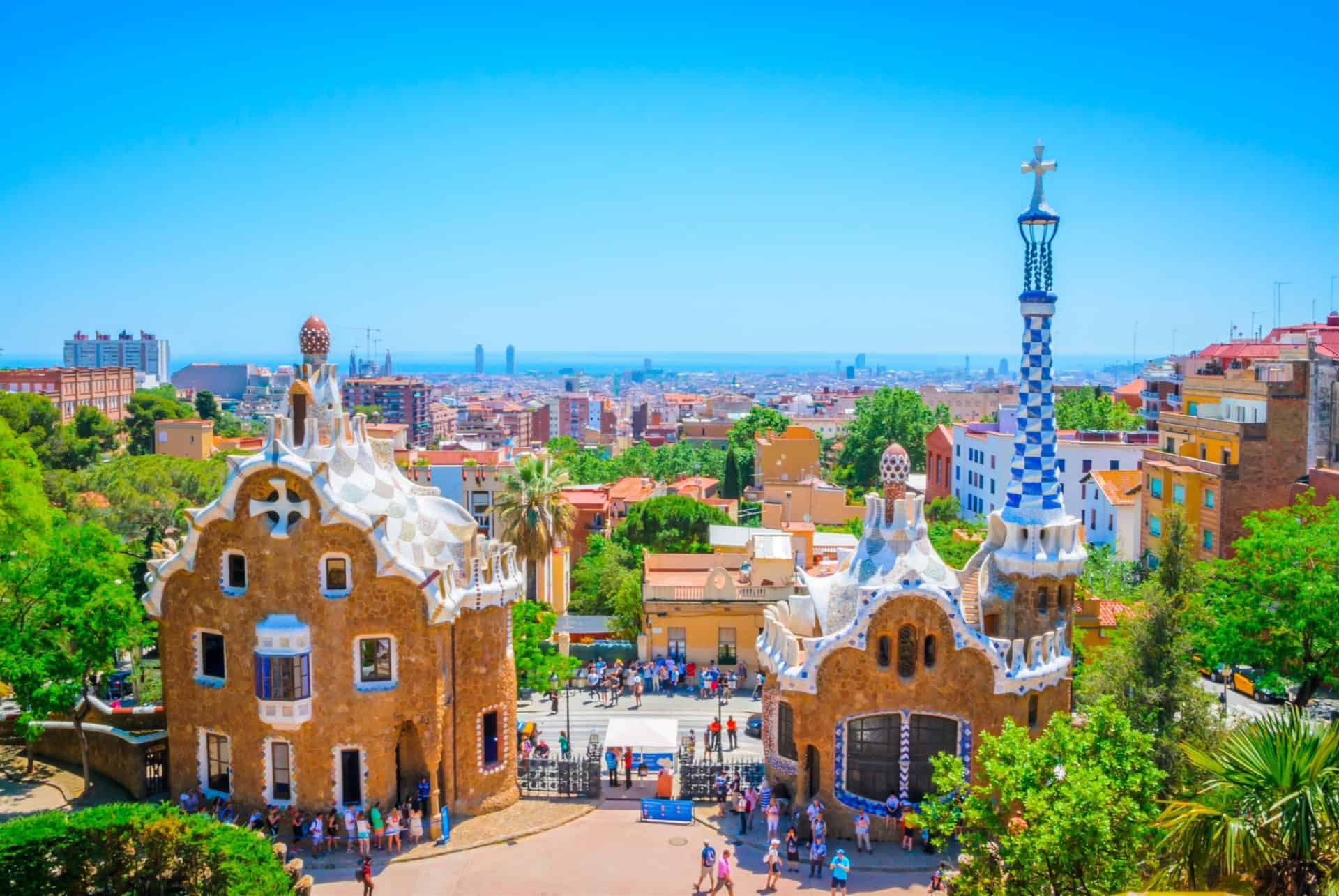 vue sur le parc guell de barcelone