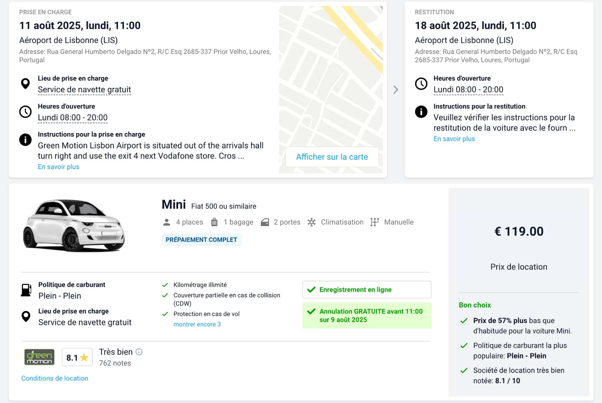 location citadine lisbonne