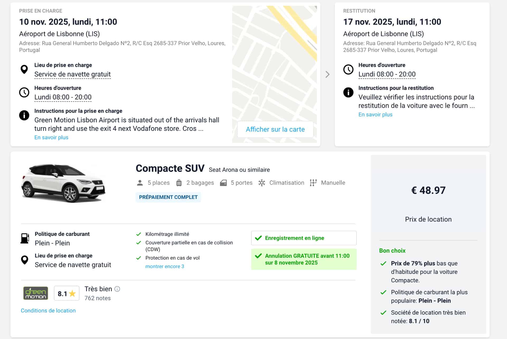 location suv lisbonne