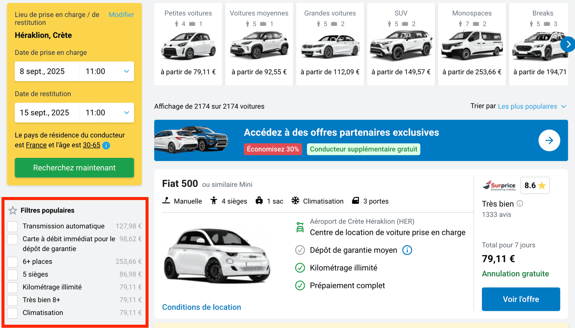 location voiture crete discover cars filtres